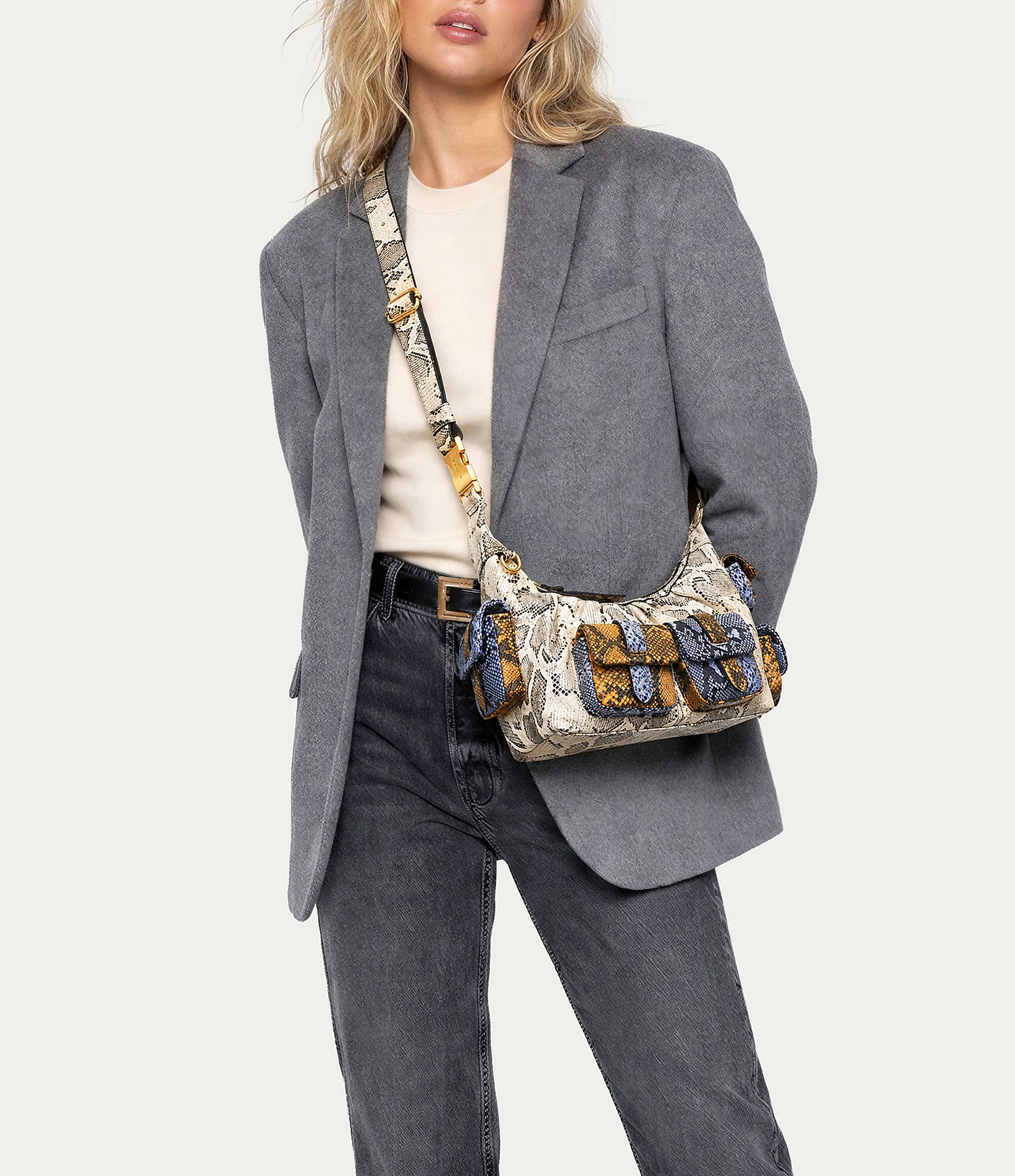 AIMEE Rebel Snake Print Convertible Crossbody Bag