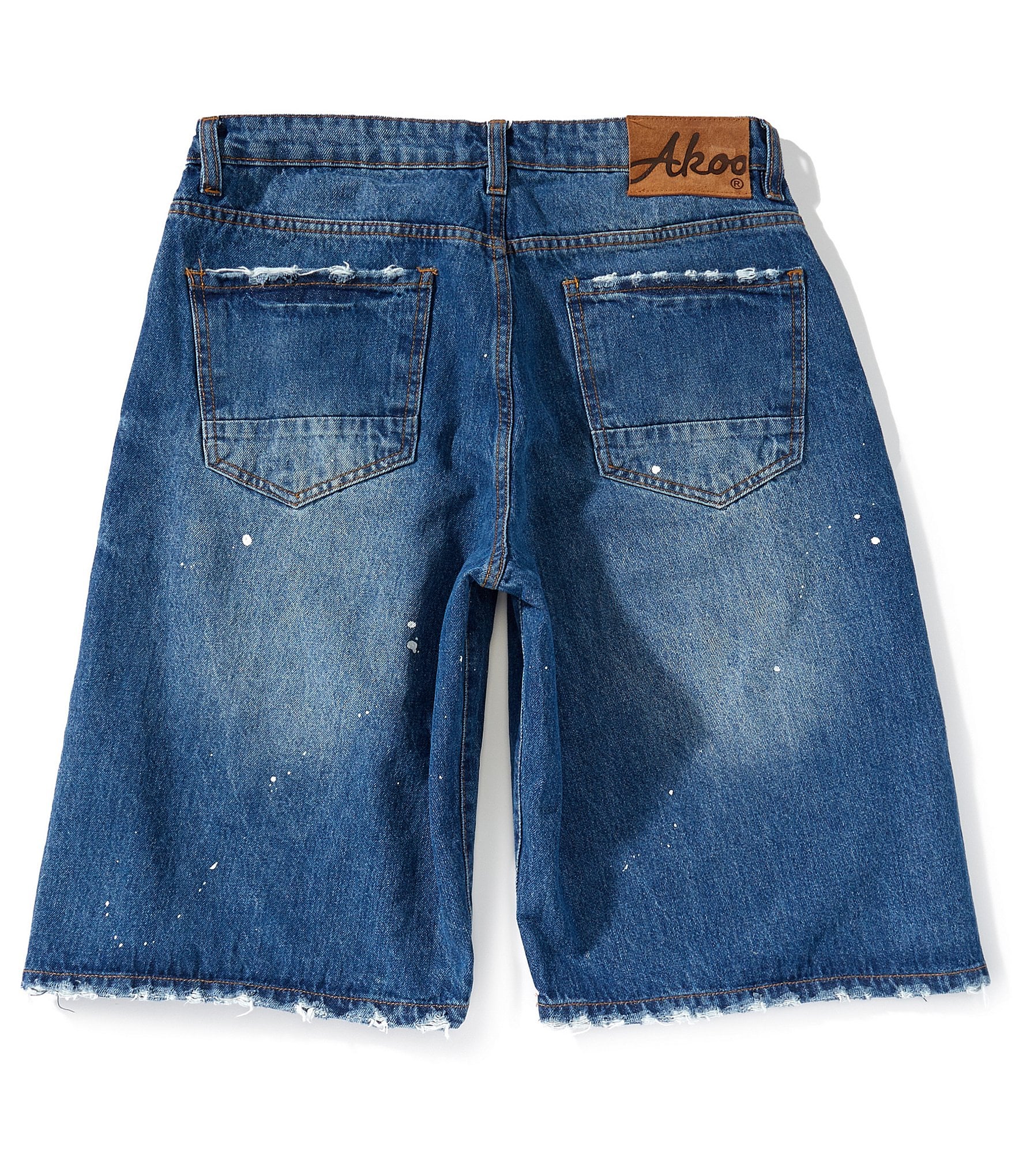 AKOO Beckon 8.5#double; Inseam Rhinestone Denim Shorts