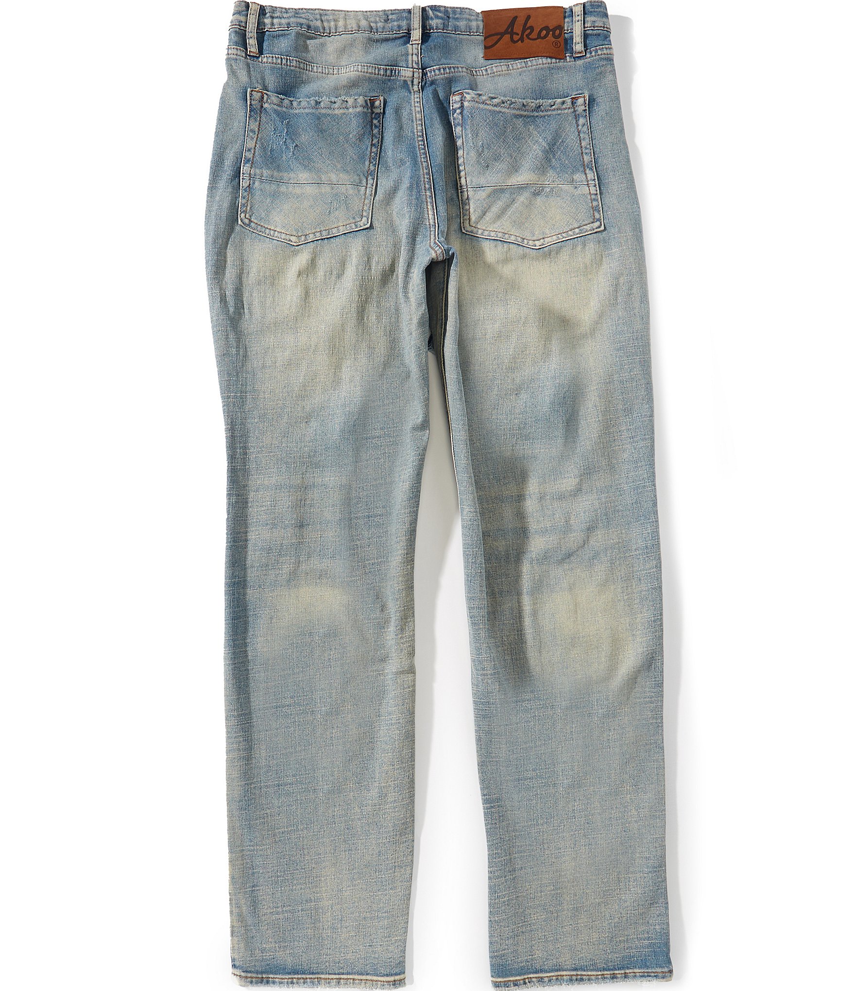 AKOO Nobel Slim-Fit Patchwork Jeans