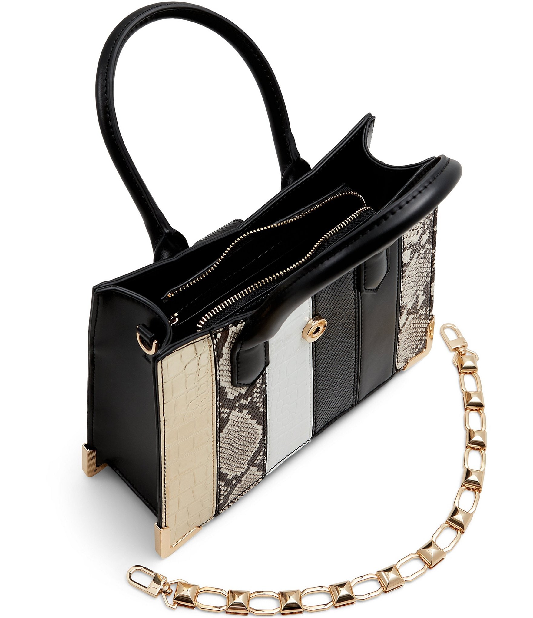 ALDO Alenanax Snakeskin and Metallic Satchel Bag