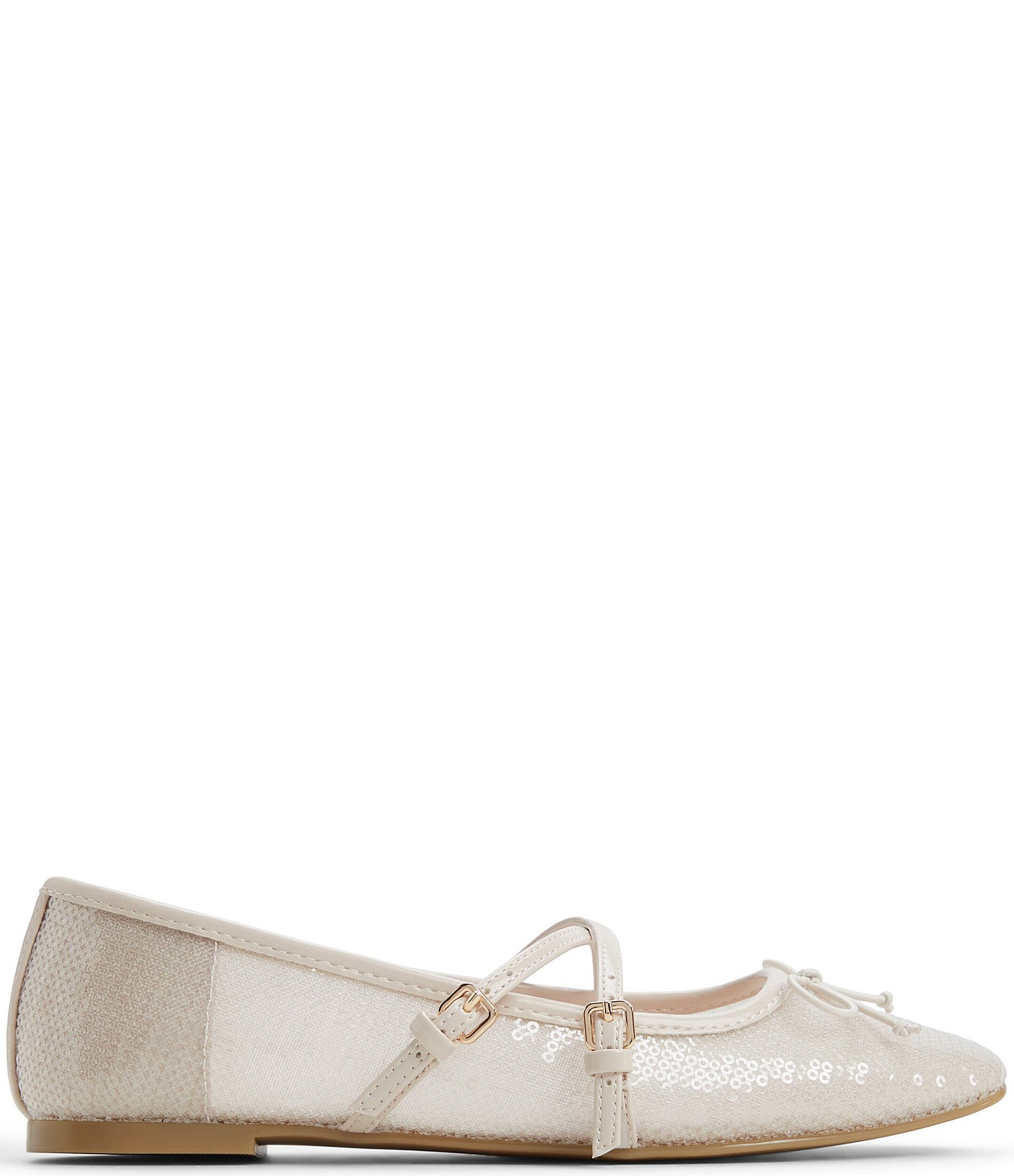 ALDO Amberlee Sequin Cross Strap Bow Detail Ballet Flats