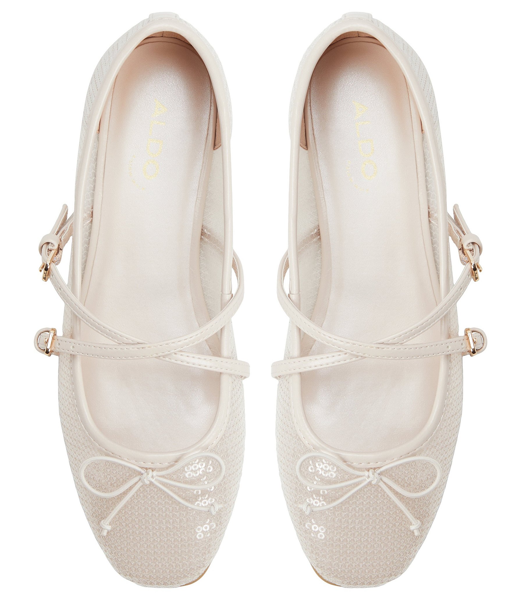 ALDO Amberlee Sequin Cross Strap Bow Detail Ballet Flats