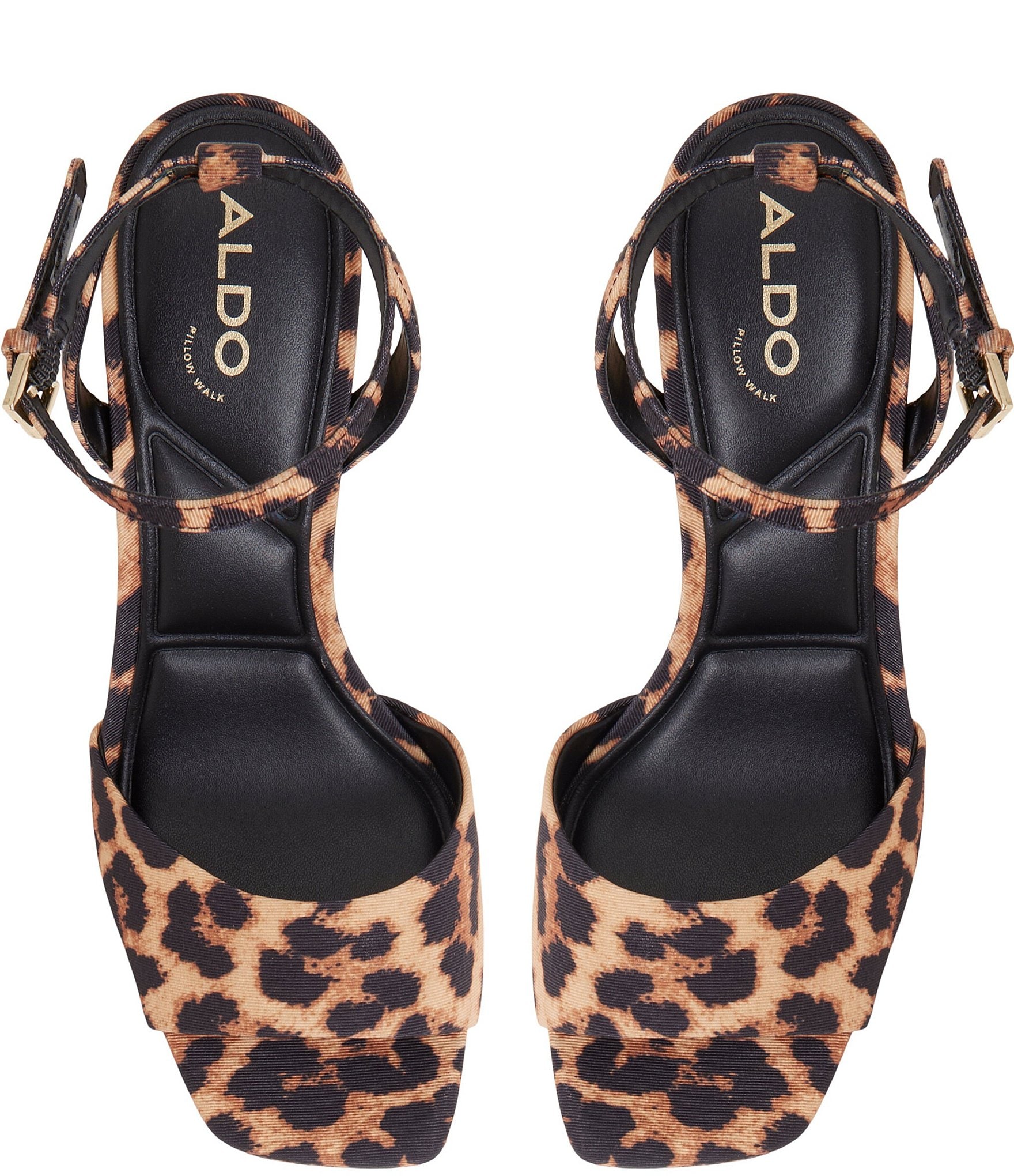ALDO Chicgleam Leopard Print Ankle Strap Platform Dress Sandals