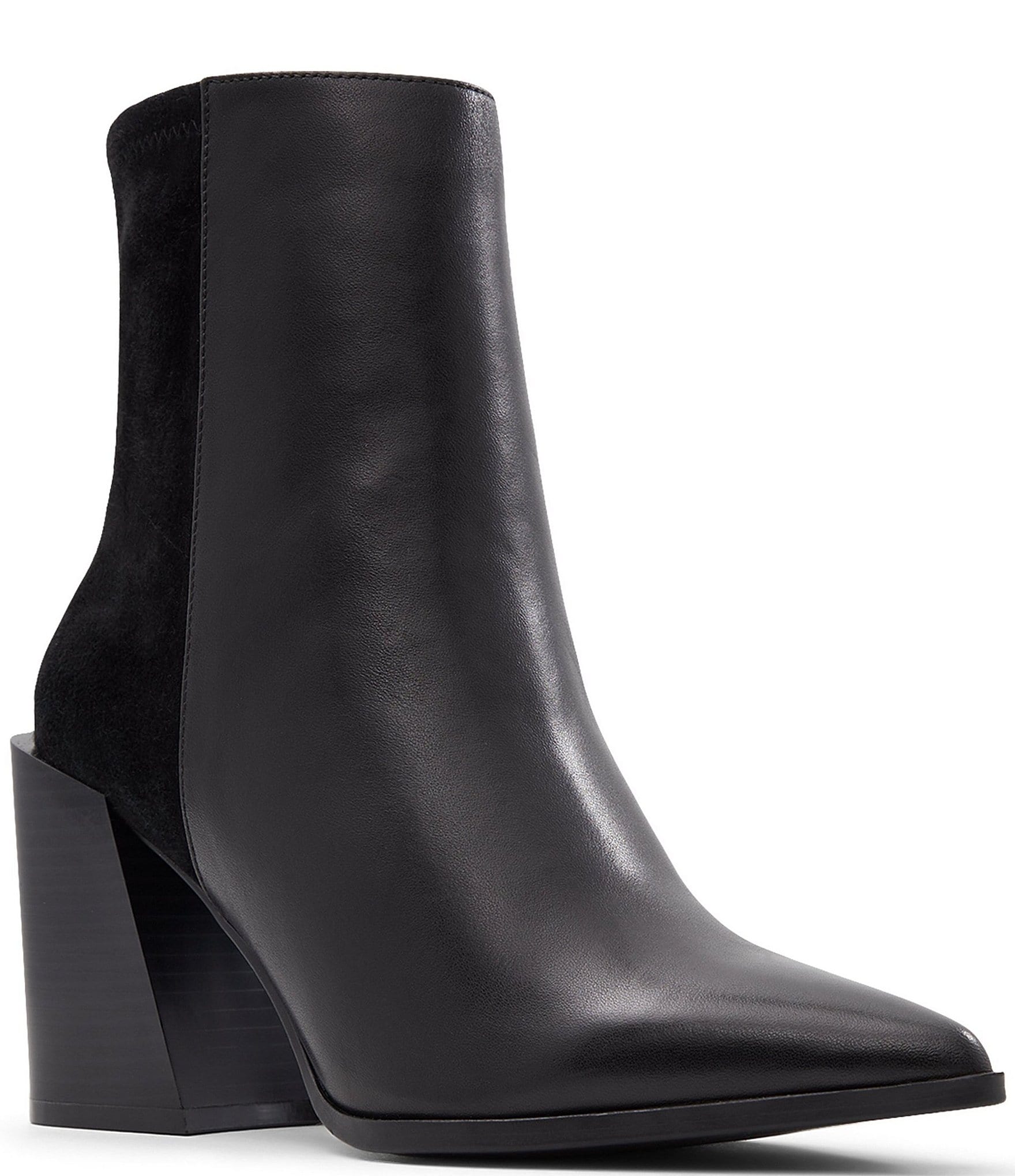 Aldo black leather on sale booties