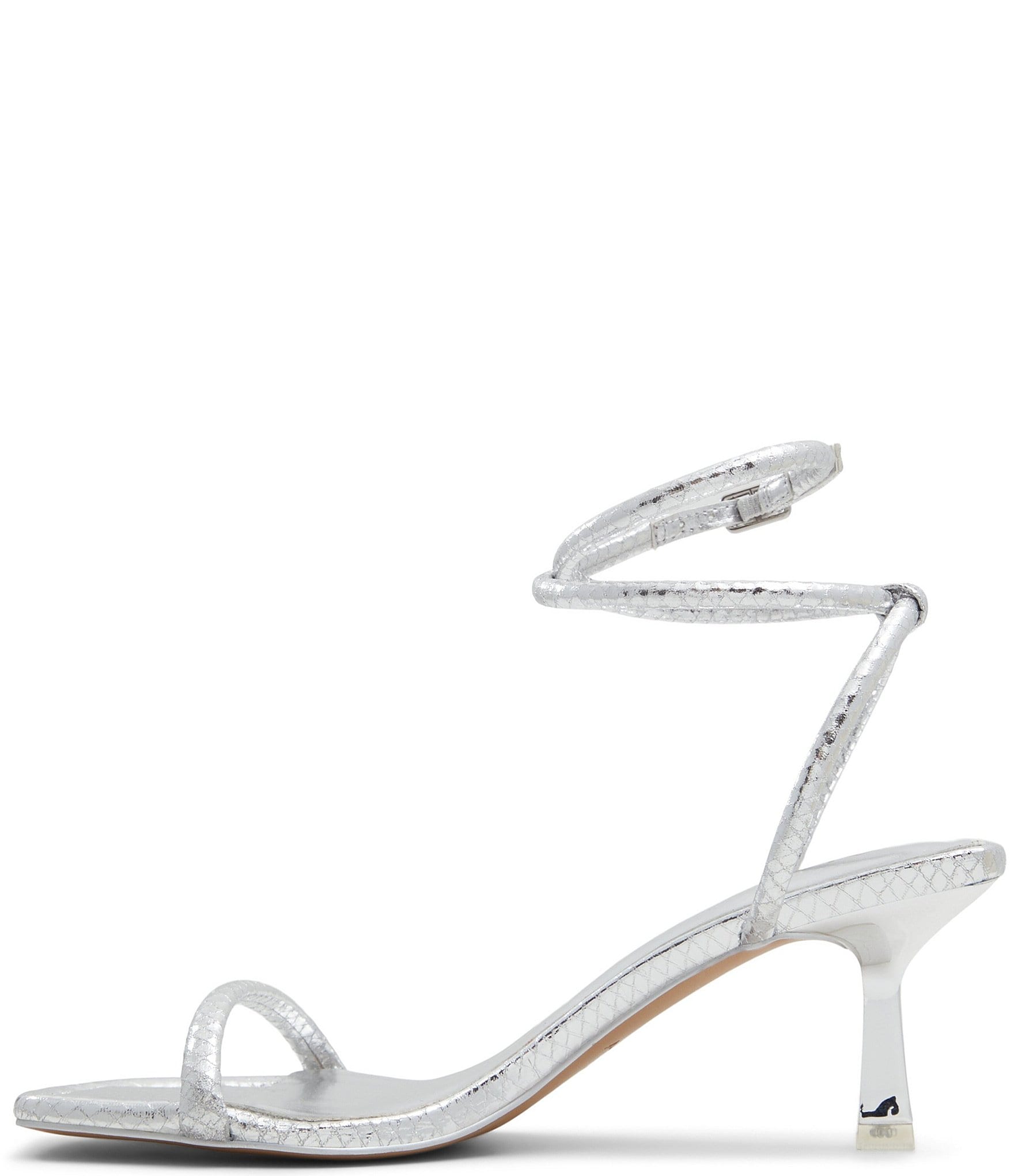 ALDO Dime Metallic Snake Embossed Square Toe Strappy Dress Sandals