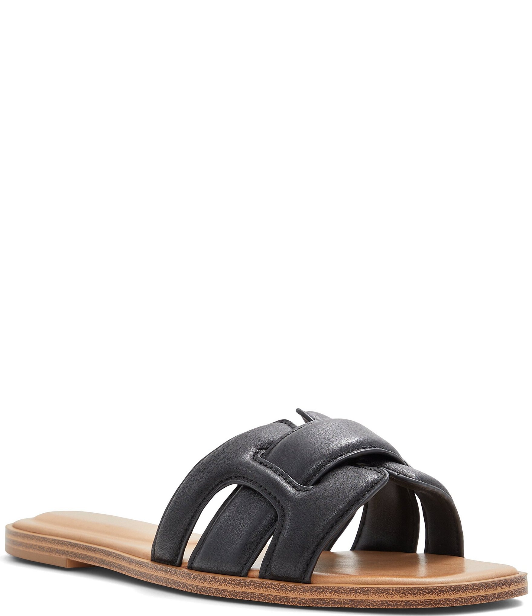 ALDO Elenaa Leather Flat Slide Sandals | Dillard's