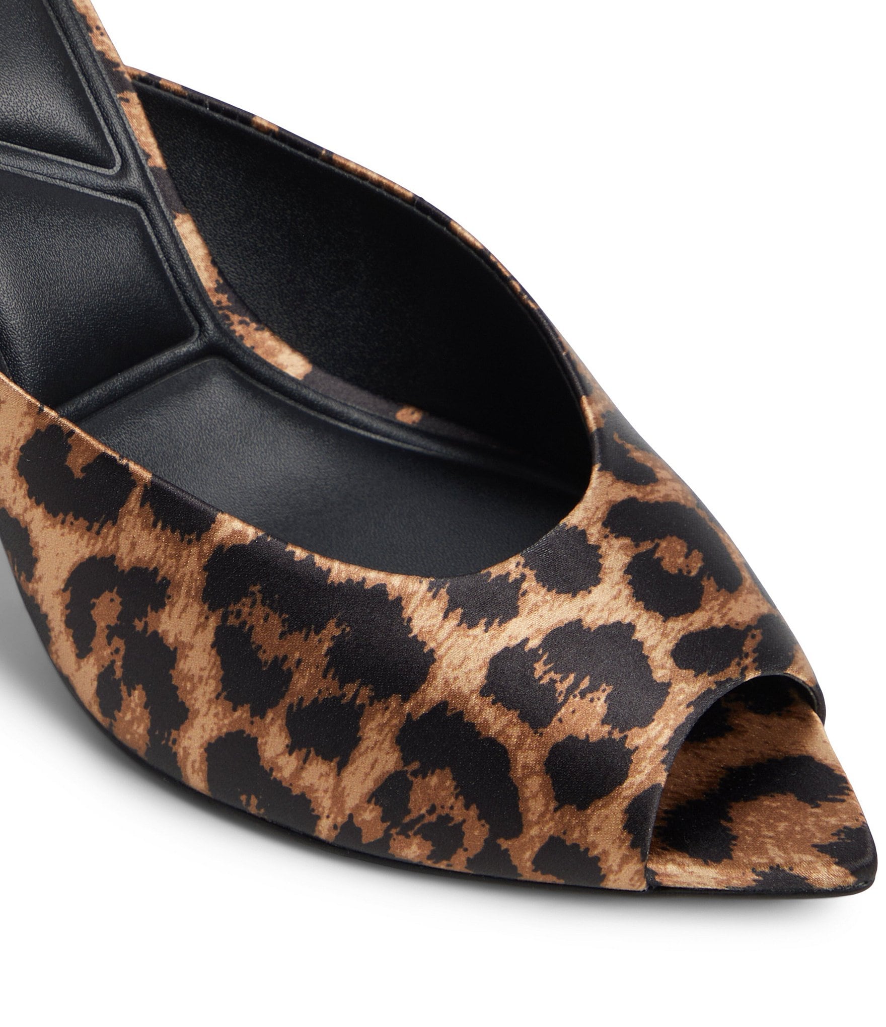 ALDO Elenara Leopard Print Pointed Peep Toe Dress Slide Sandals