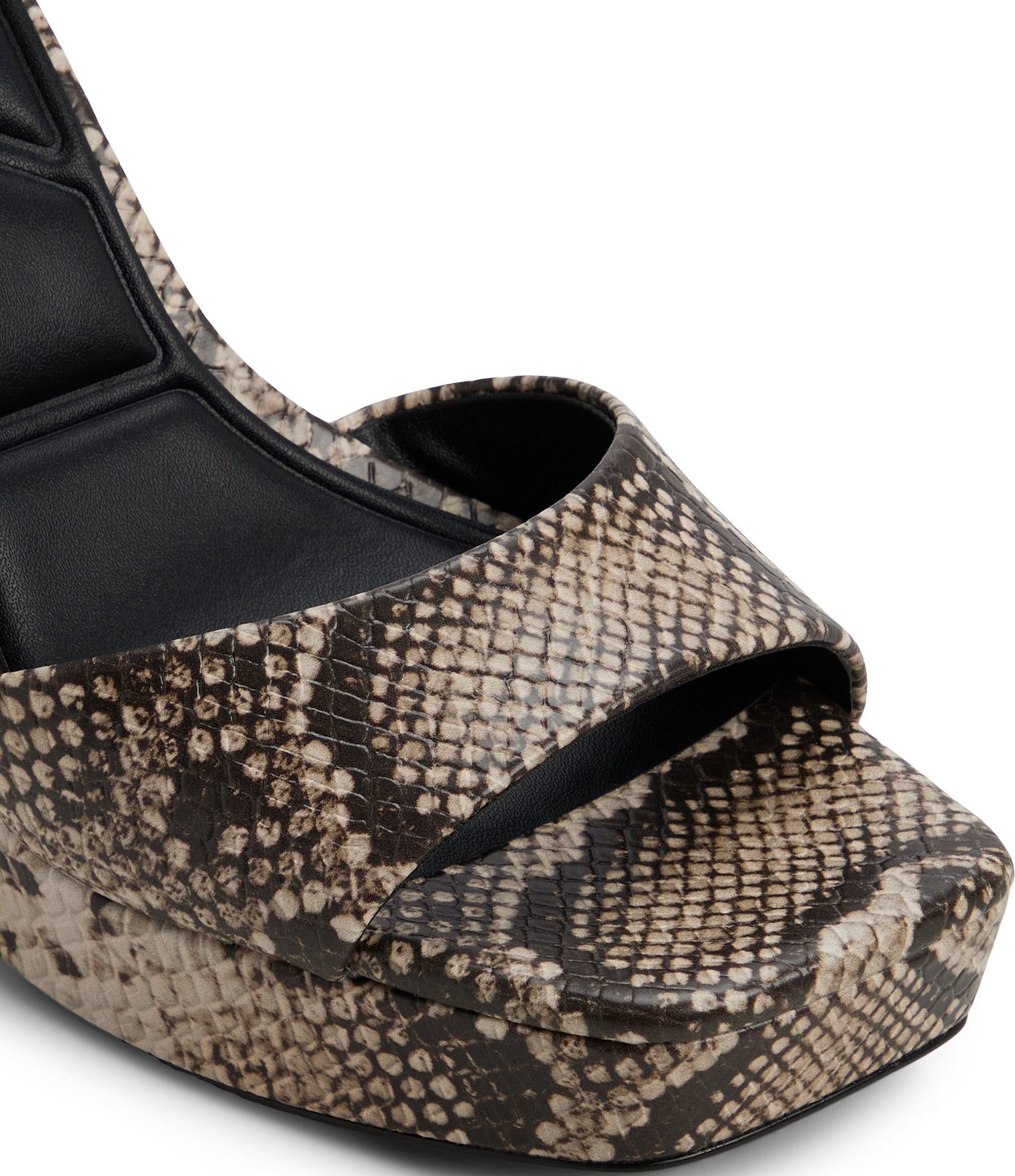 ALDO Eleonia Snake Embossed Ankle Strap Platform Block Heel Sandals