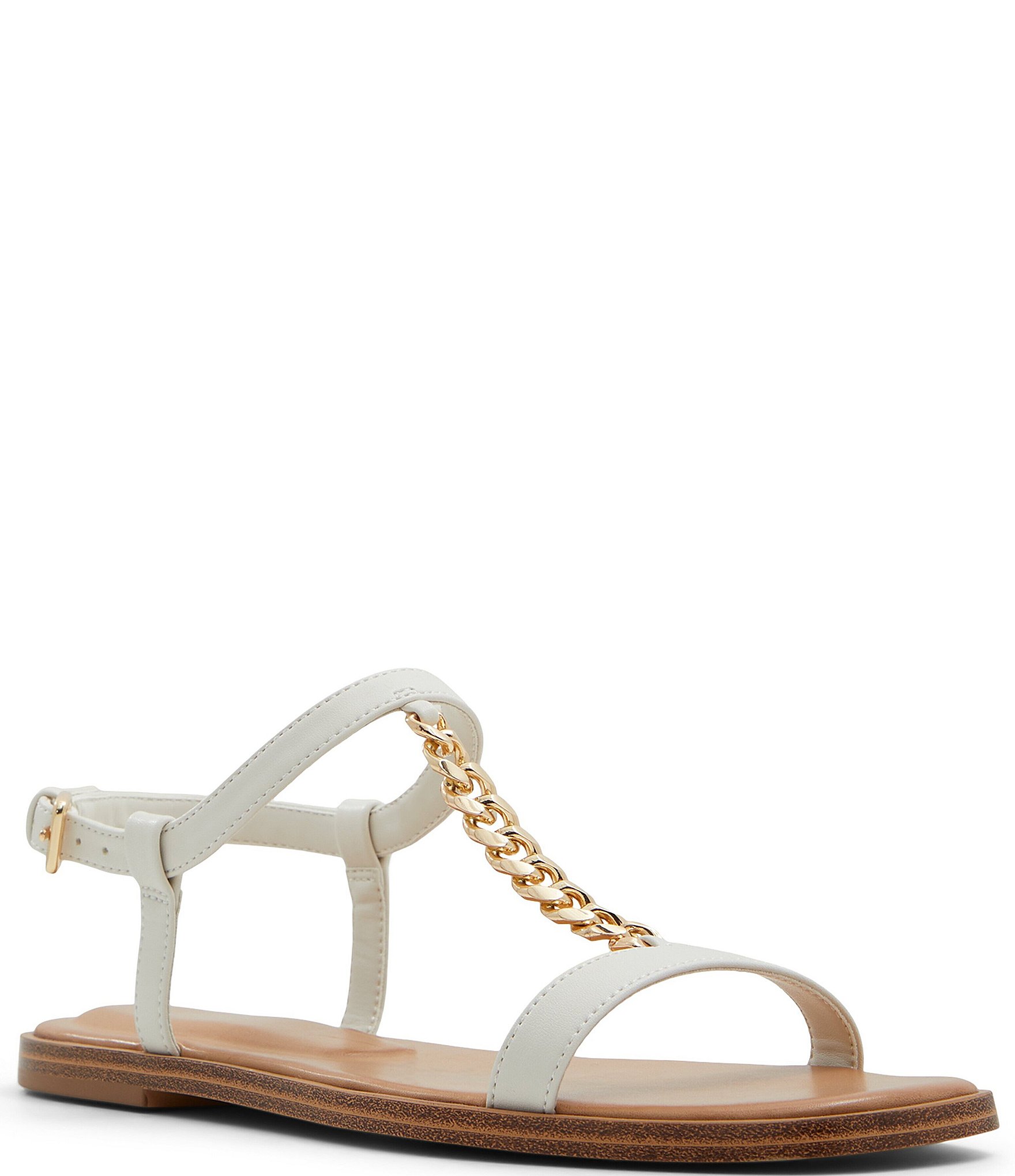 ALDO Ethoregan Chain T Strap Flat Sandals Dillard s