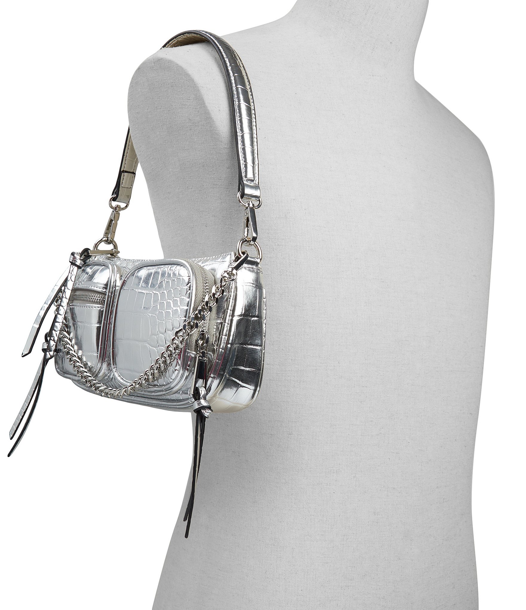 ALDO Everyday Metallic Croco Crossbody Shoulder Bag