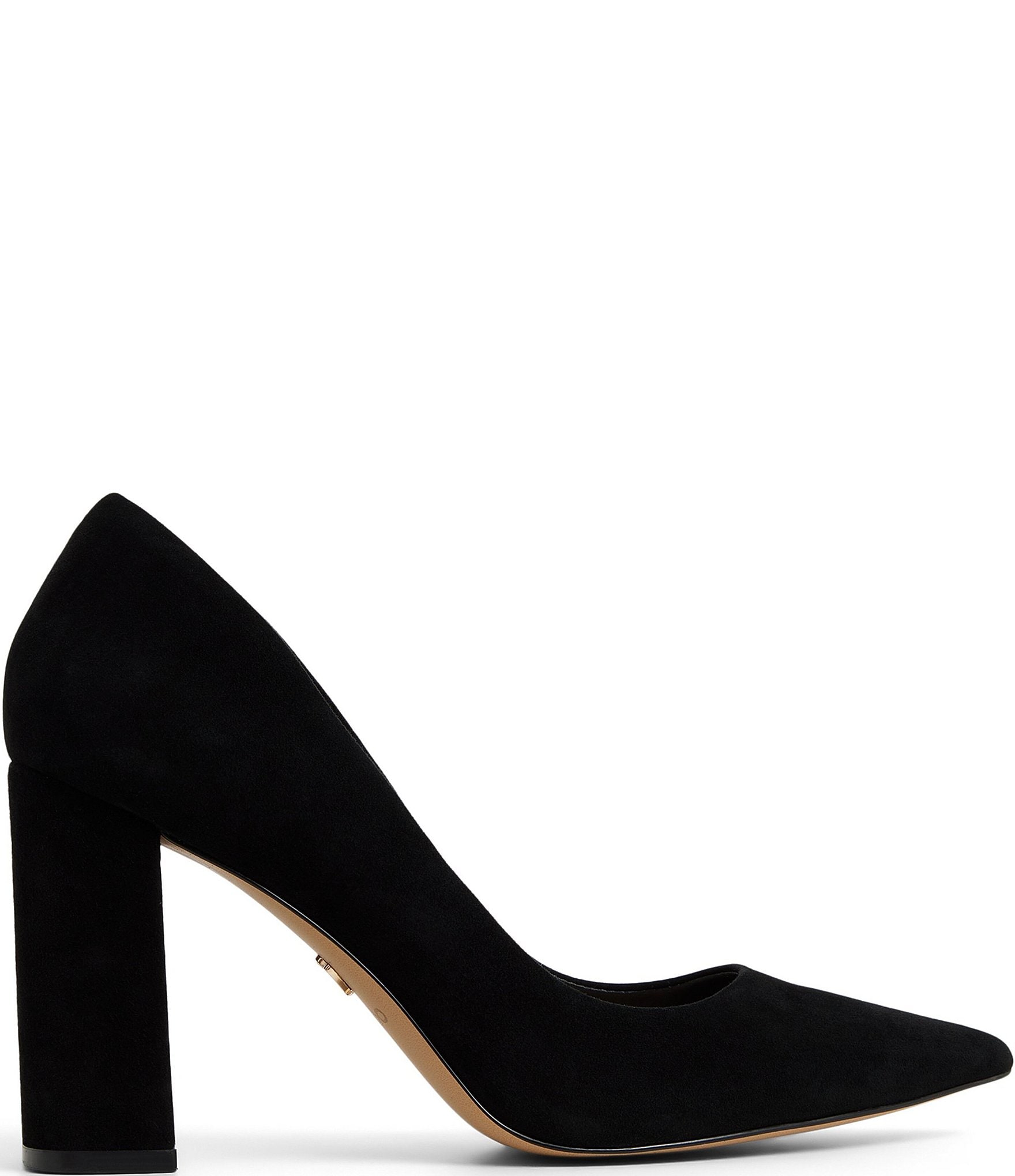 ALDO Javabriryn Suede Pointed Toe Block Heel Pumps