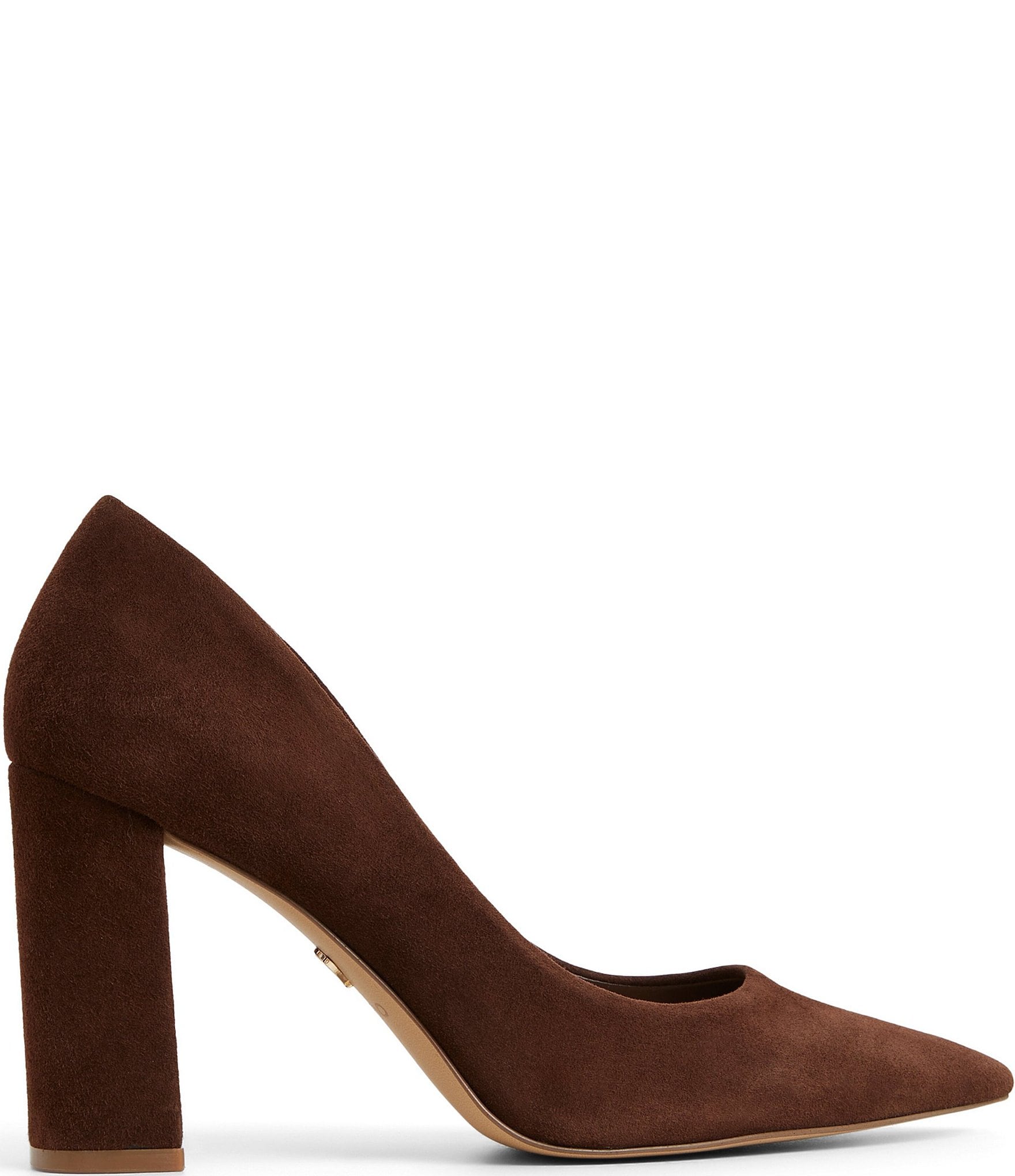 ALDO Javabriryn Suede Pointed Toe Block Heel Pumps