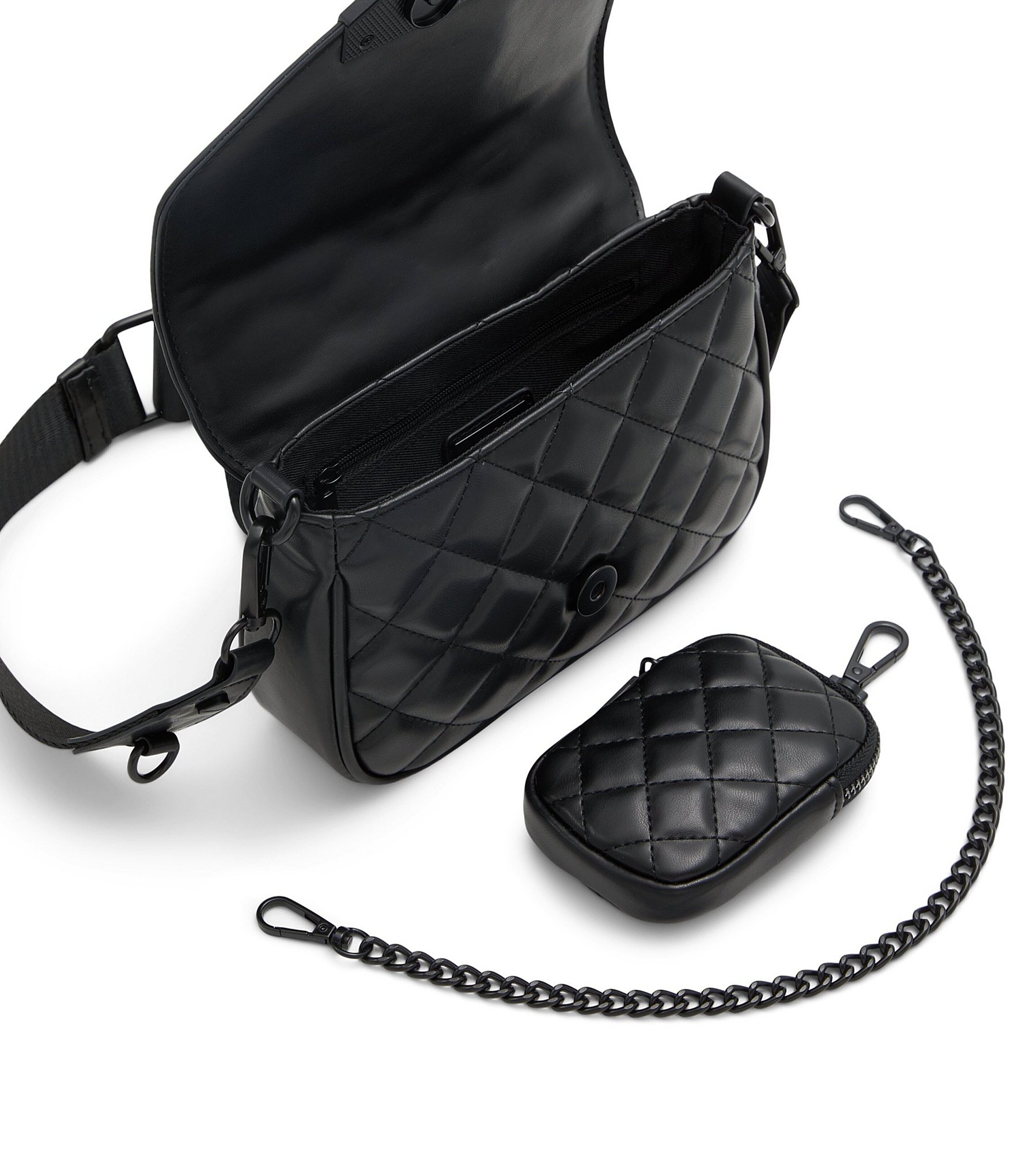 ALDO Miraewinx Solid Black Crossbody Bag