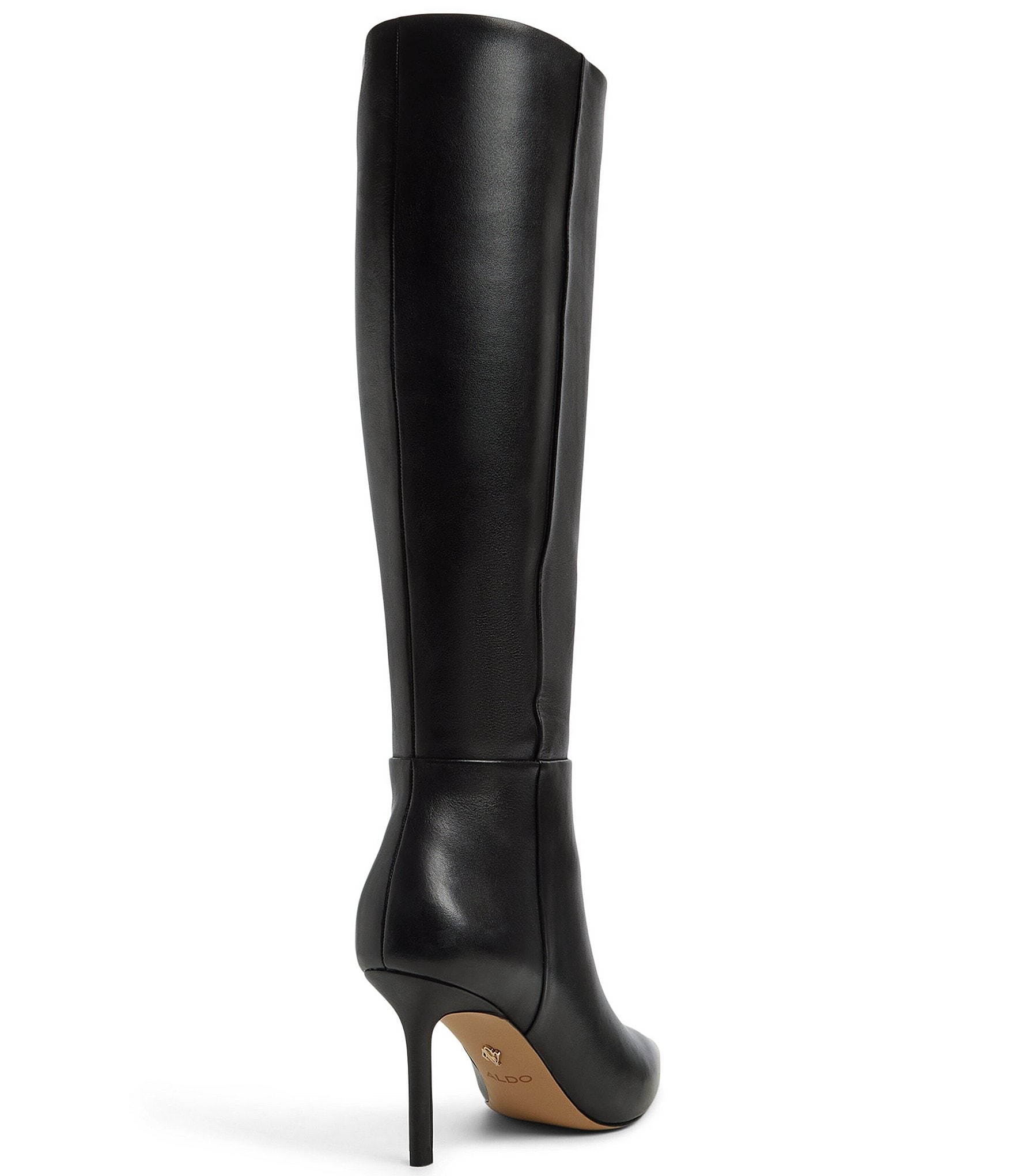 ALDO Saphiria Leather Pointed Toe Stiletto Tall Dress Boots