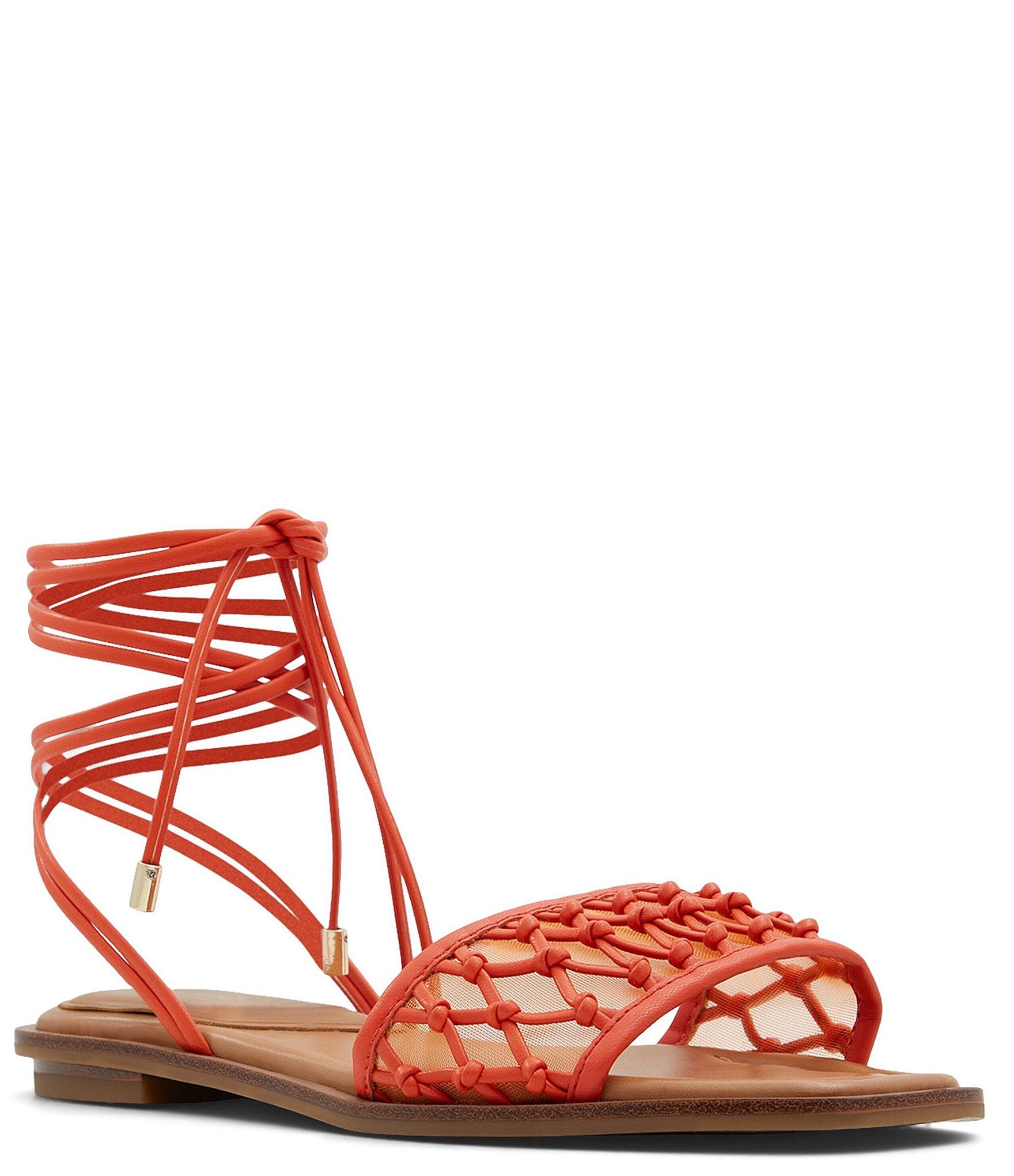 ALDO Seazen Woven Ankle Wrap Flat Sandals | Dillard's