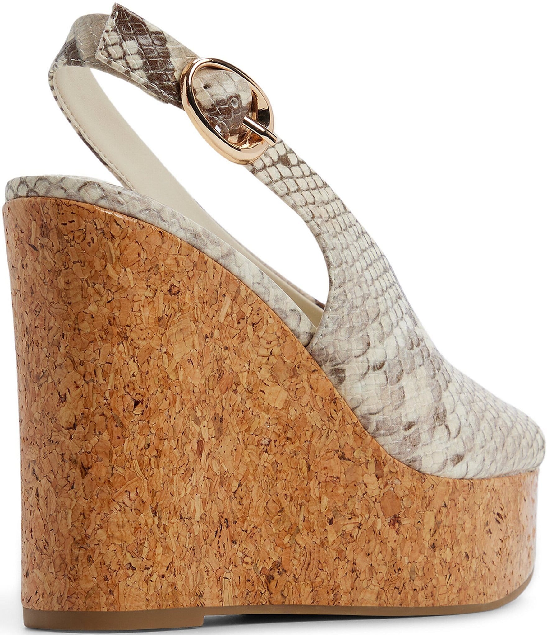 ALDO Tatianah Snake Embossed Slingback Platform Wedge Sandals