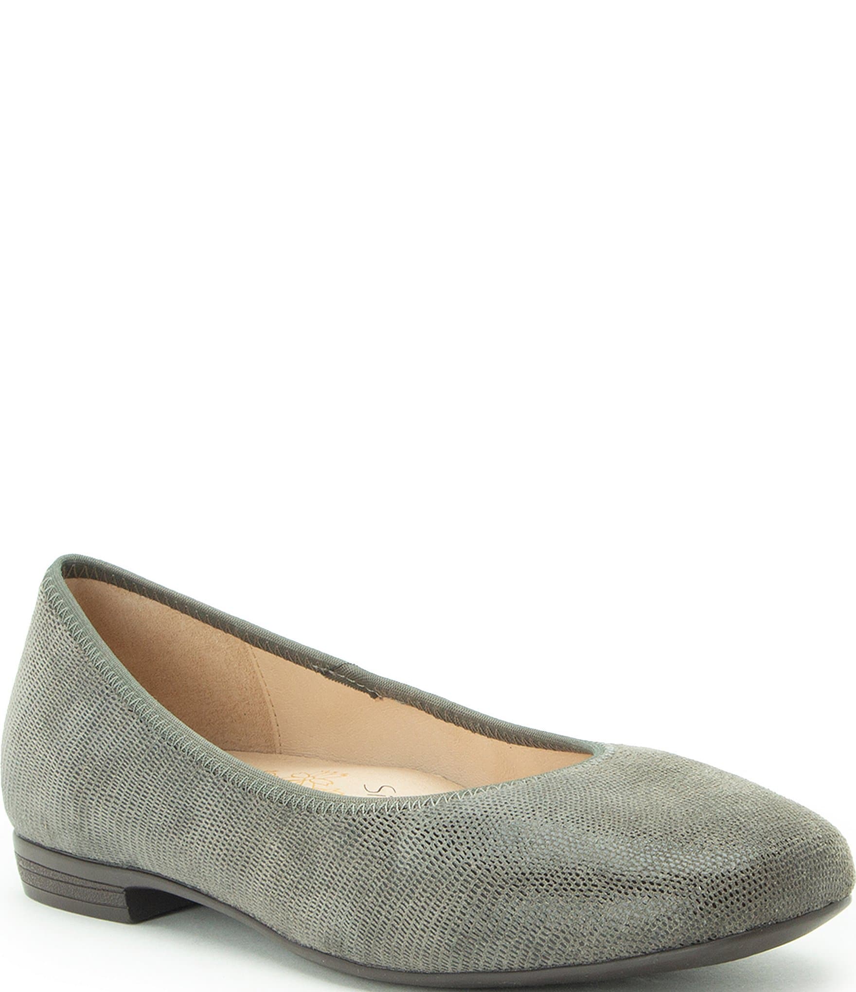 Alegria Arielle Lizard Print Leather Ballet Flats