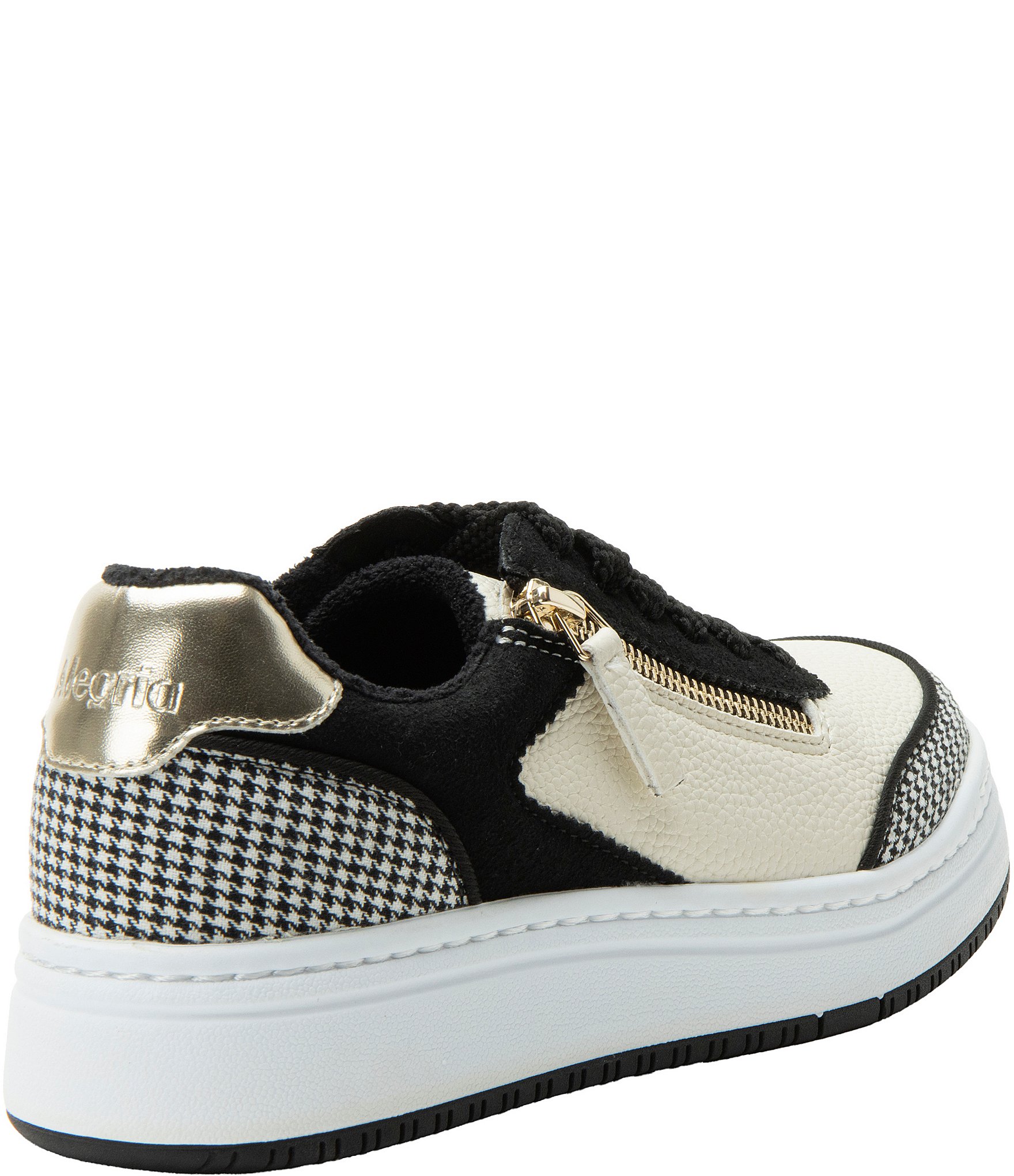 Alegria Averie Houndstooth Print Accent Zip Platform Sneakers