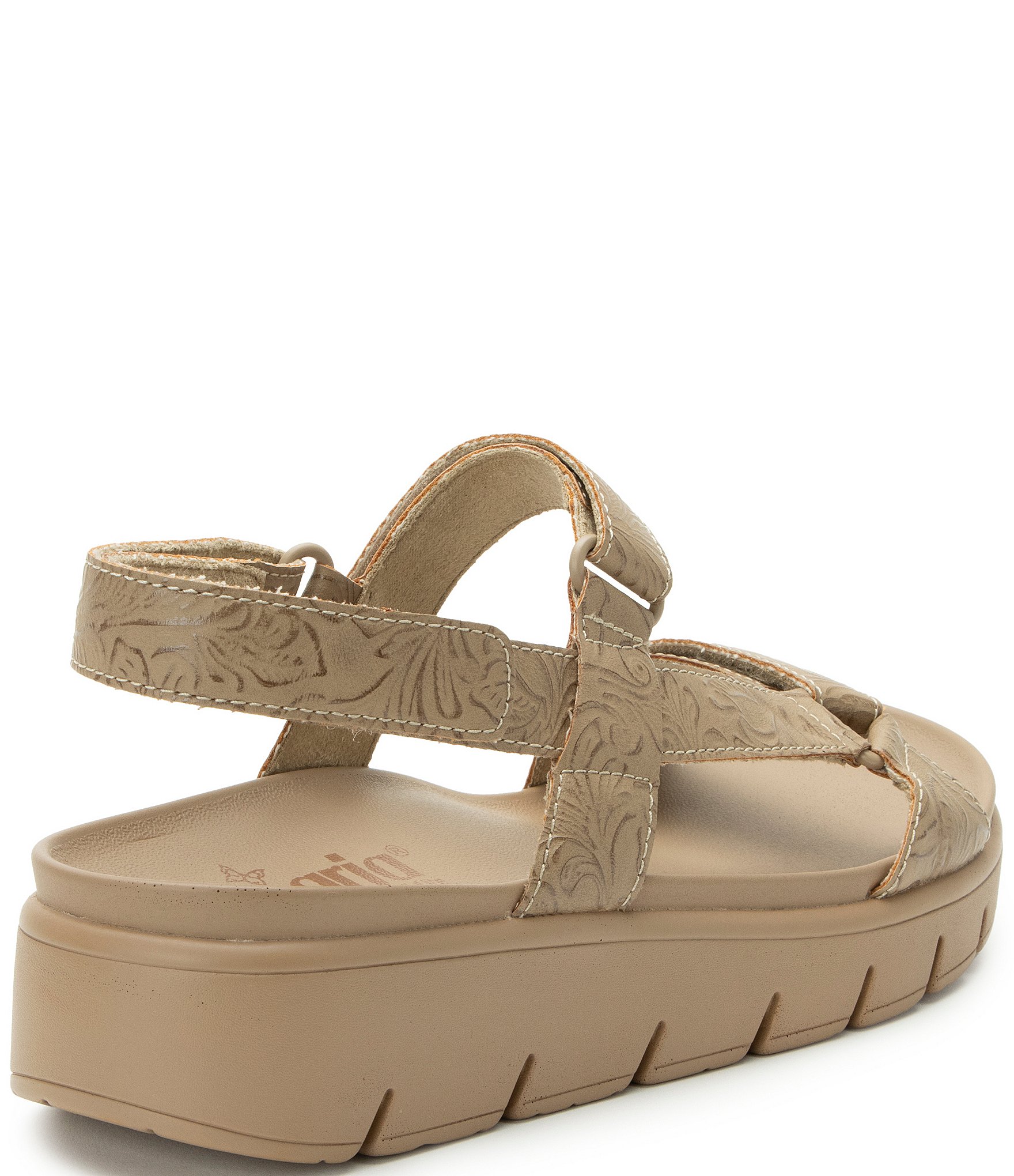 Alegria Henna Tool Embossed 3 Strap Platform Sandals