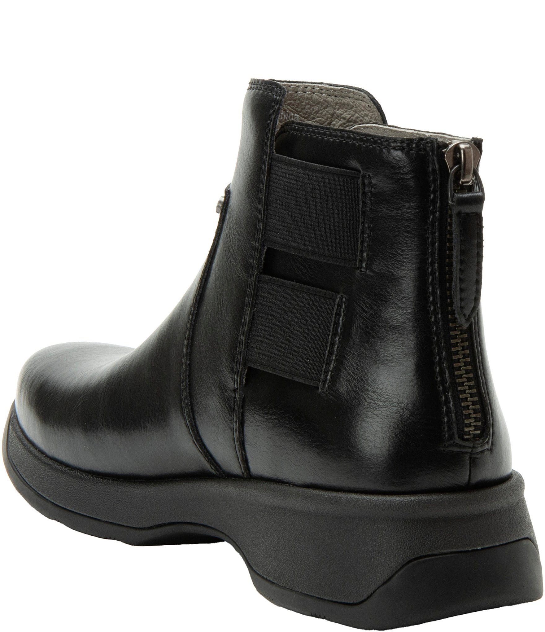 Alegria Jordyn Leather Stretch Strap Ankle Booties