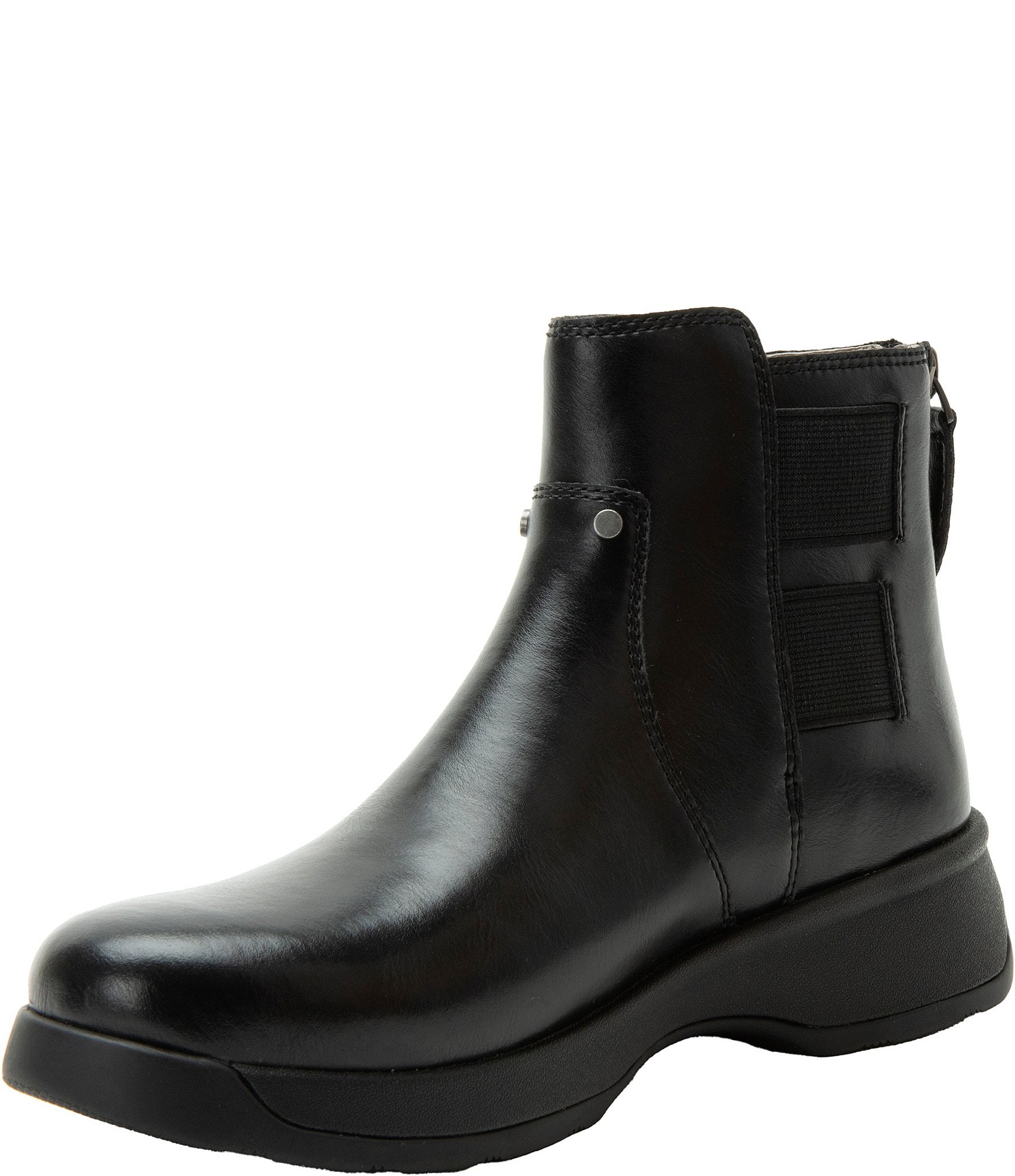 Alegria Jordyn Leather Stretch Strap Ankle Booties