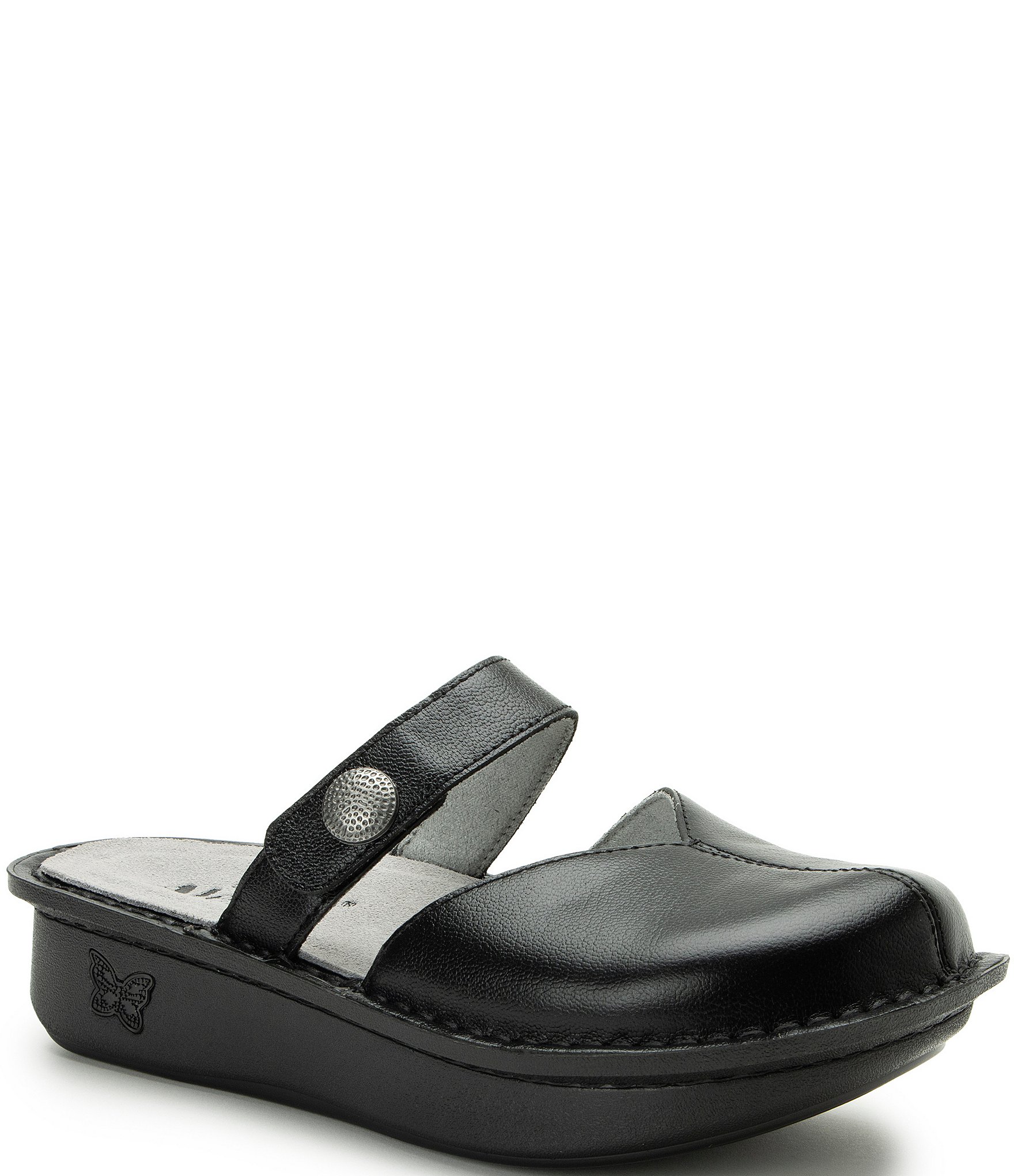 Alegria Kamila Leather Mary Jane Platform Slip On Clogs