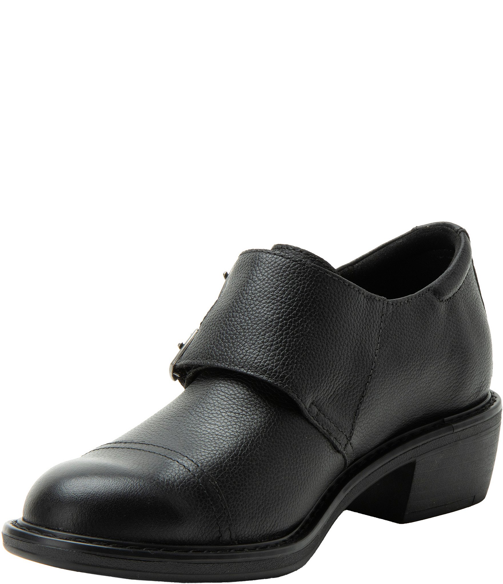 Alegria Mave Leather Double Monk Strap Buckle Hardware Oxford Pumps