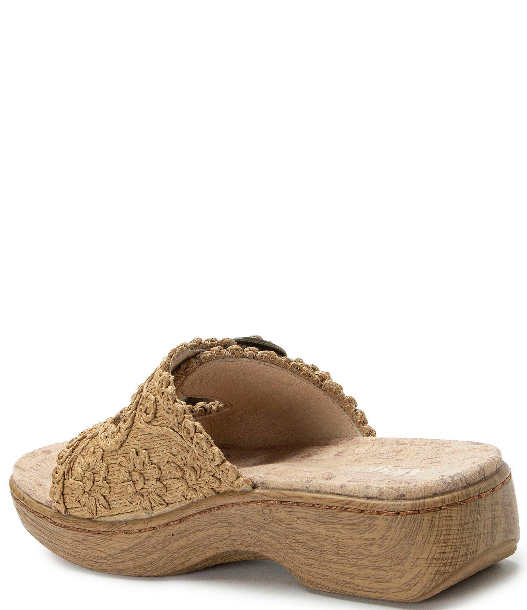Alegria Oona Raffia Platform Slide Sandals