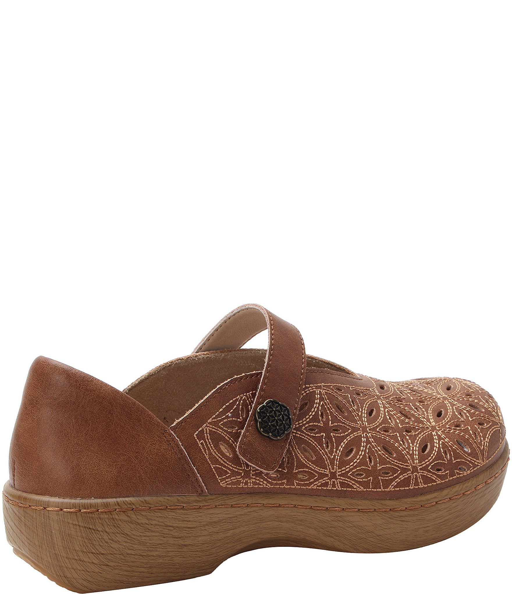Alegria Opheliah Perforated Leather Mary Jane Clogs