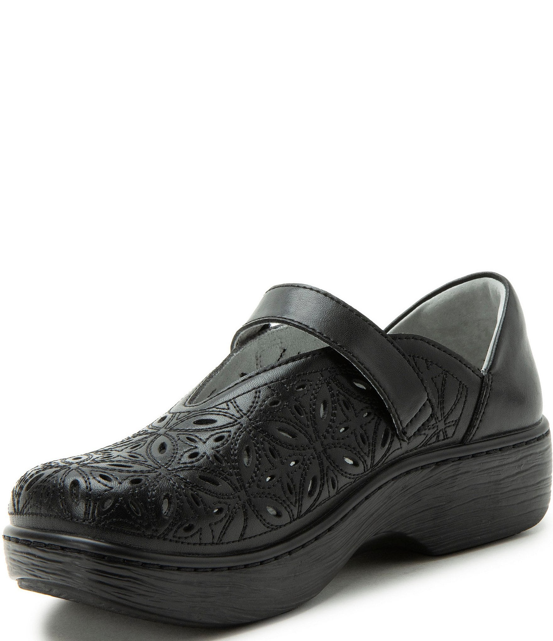 Alegria Opheliah Perforated Leather Mary Jane Clogs
