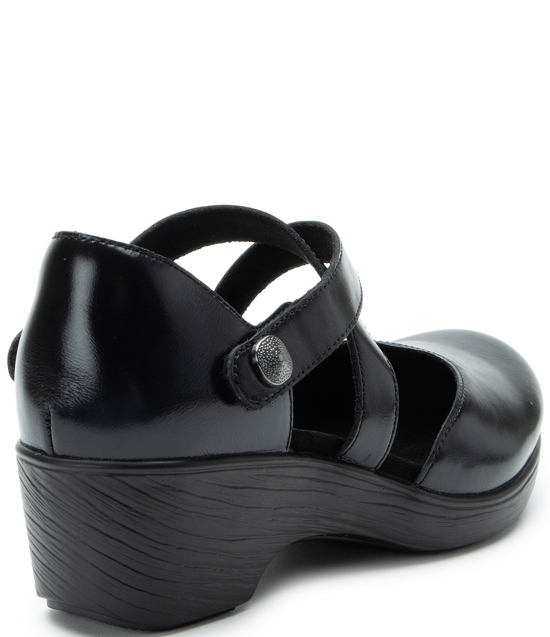 Alegria Savina Leather Ankle Strap Platform Clogs