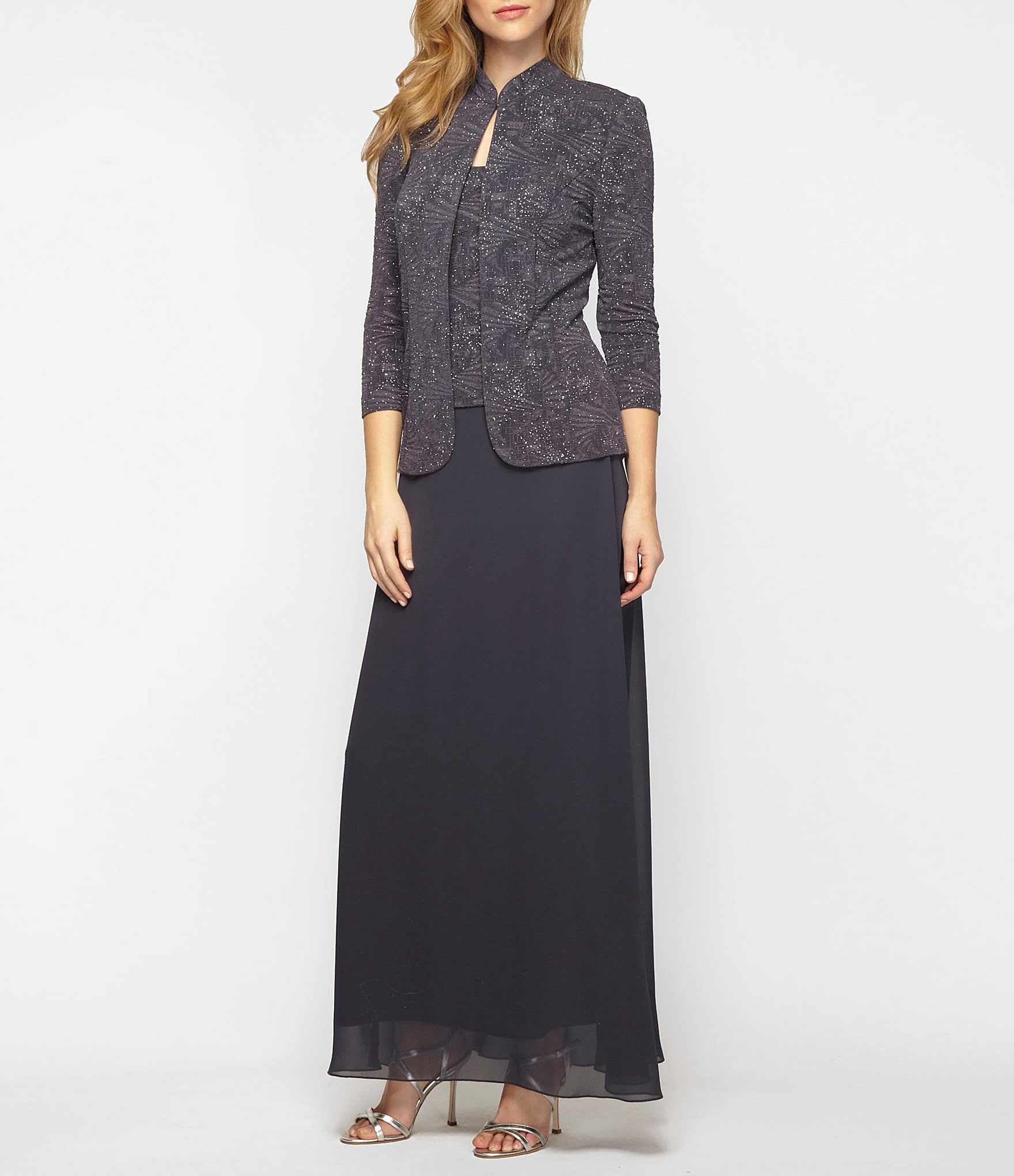 Alex Evenings 2-Piece Jacquard Jacket Dress | Dillards