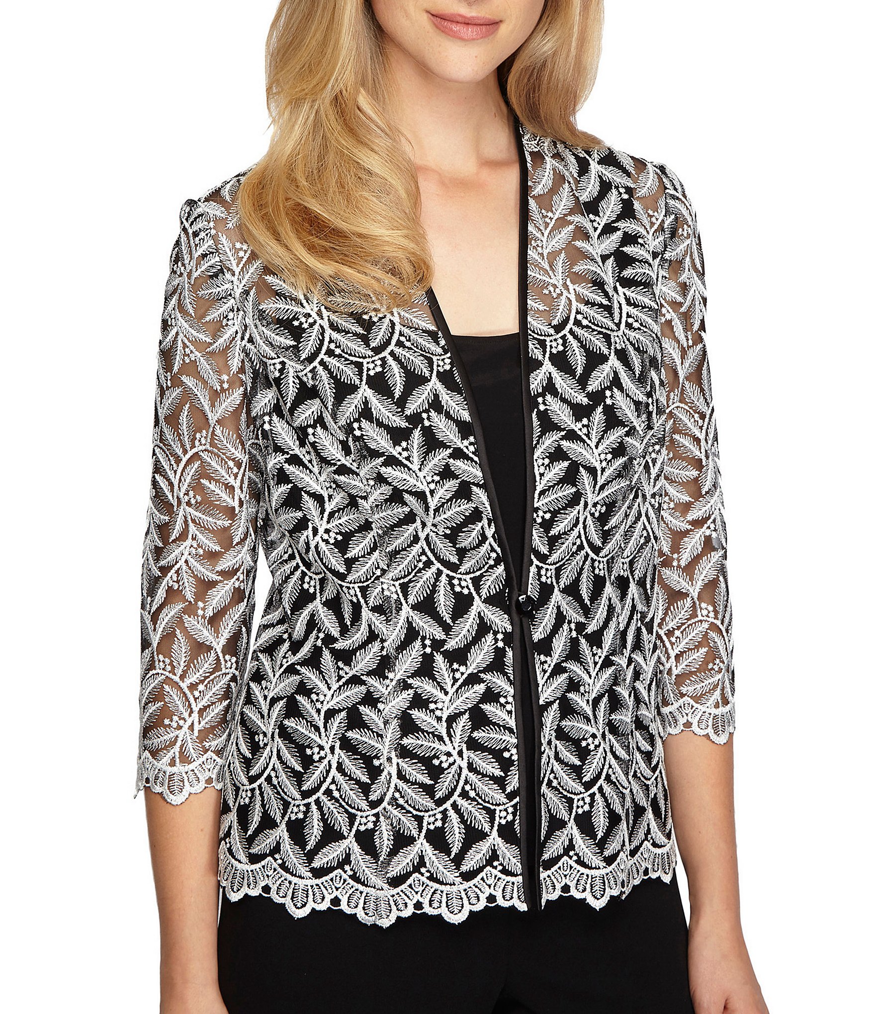 Alex Evenings 3/4 Sleeve Embroidered Twinset | Dillards