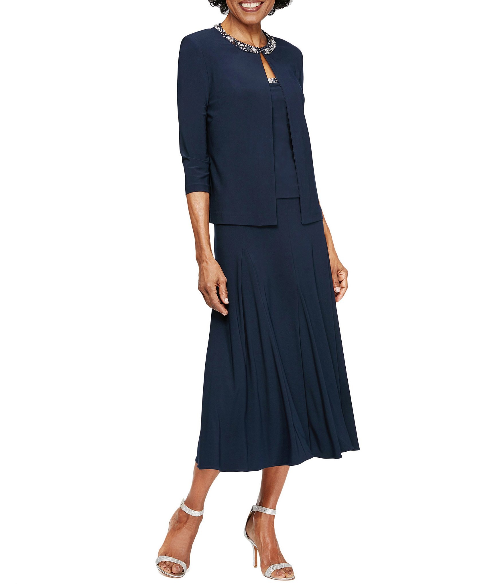 mother of the groom tea length dresses dillards