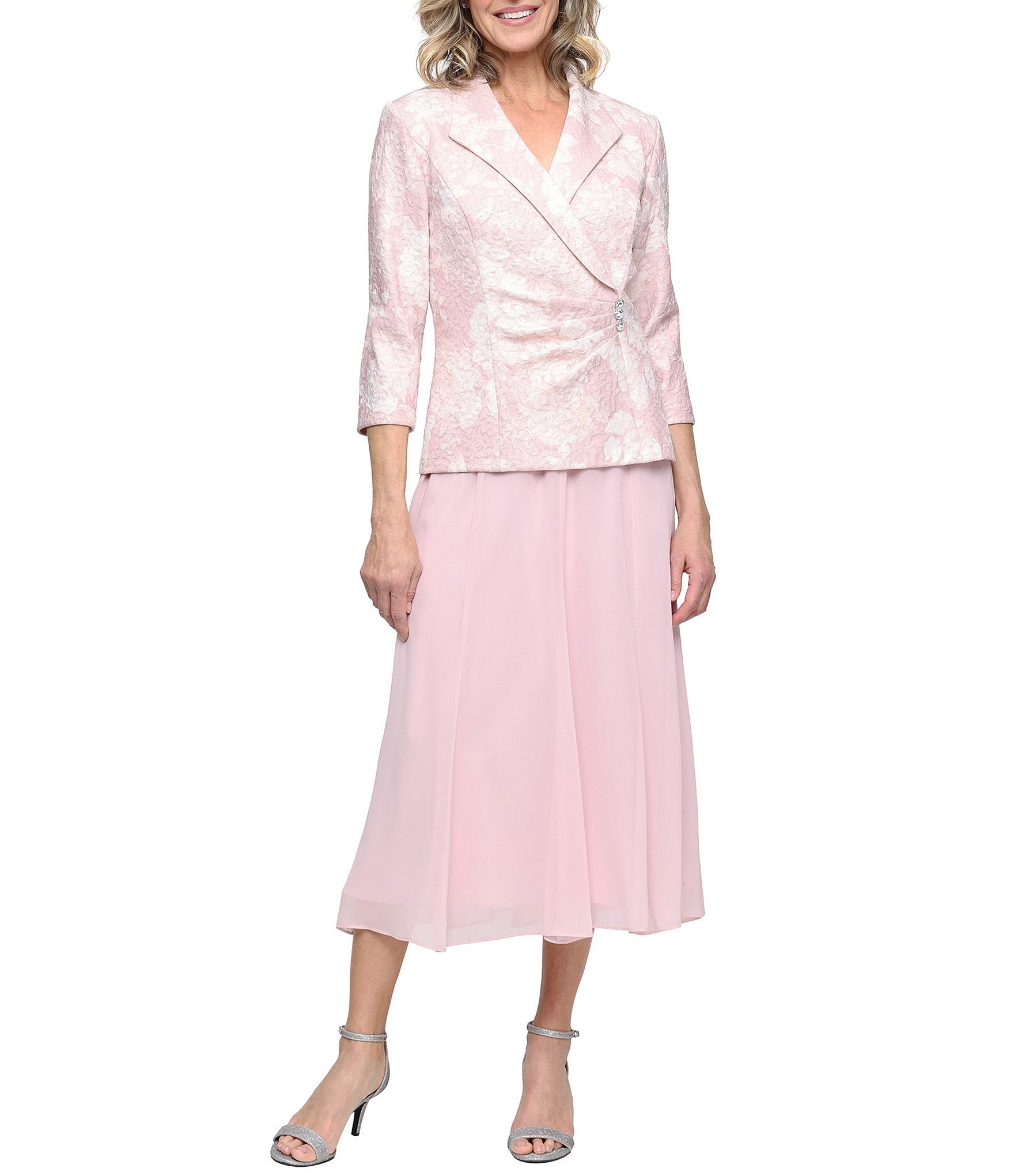 Alex Evenings Chiffon A-Line Midi Skirt