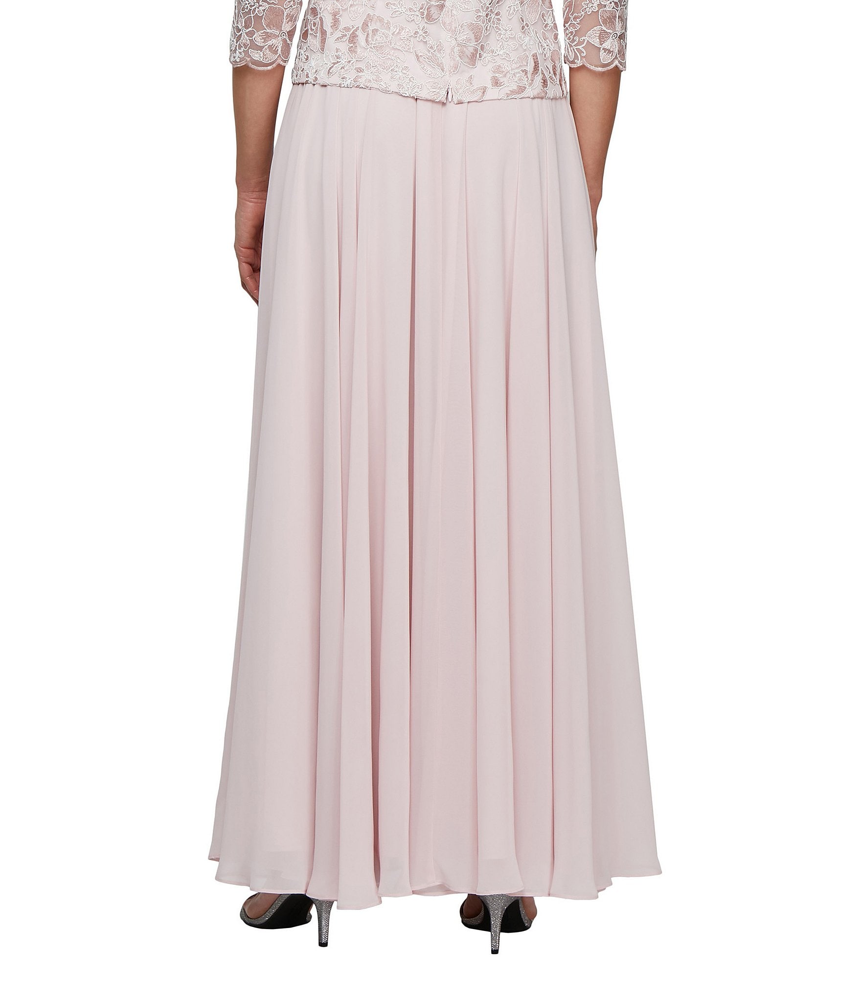 Alex Evenings Long Chiffon A Line Full Skirt