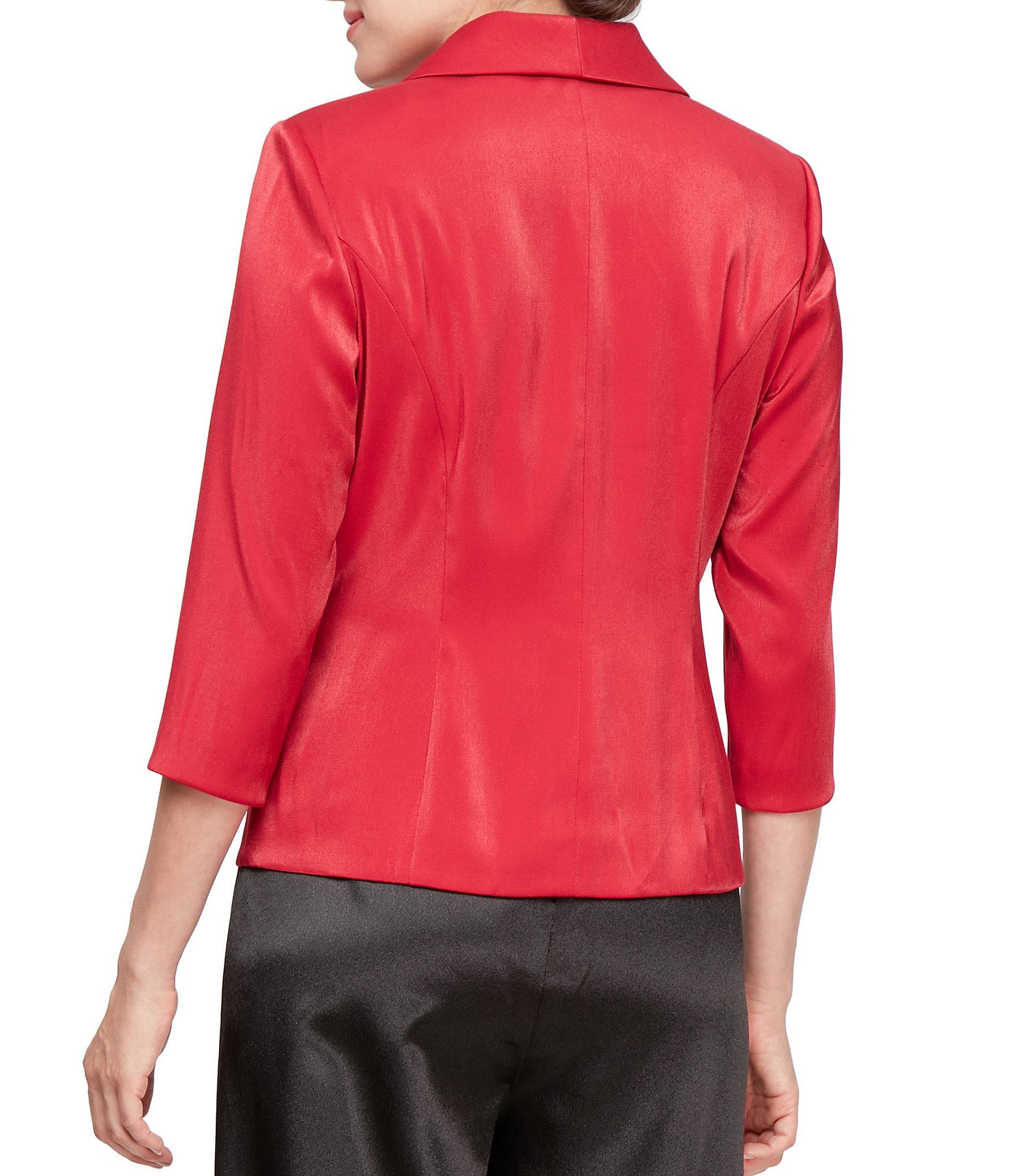 Alex Evenings Petite Size V-Neck 3/4 Sleeve Beaded Bow Shimmer Wrap Blouse