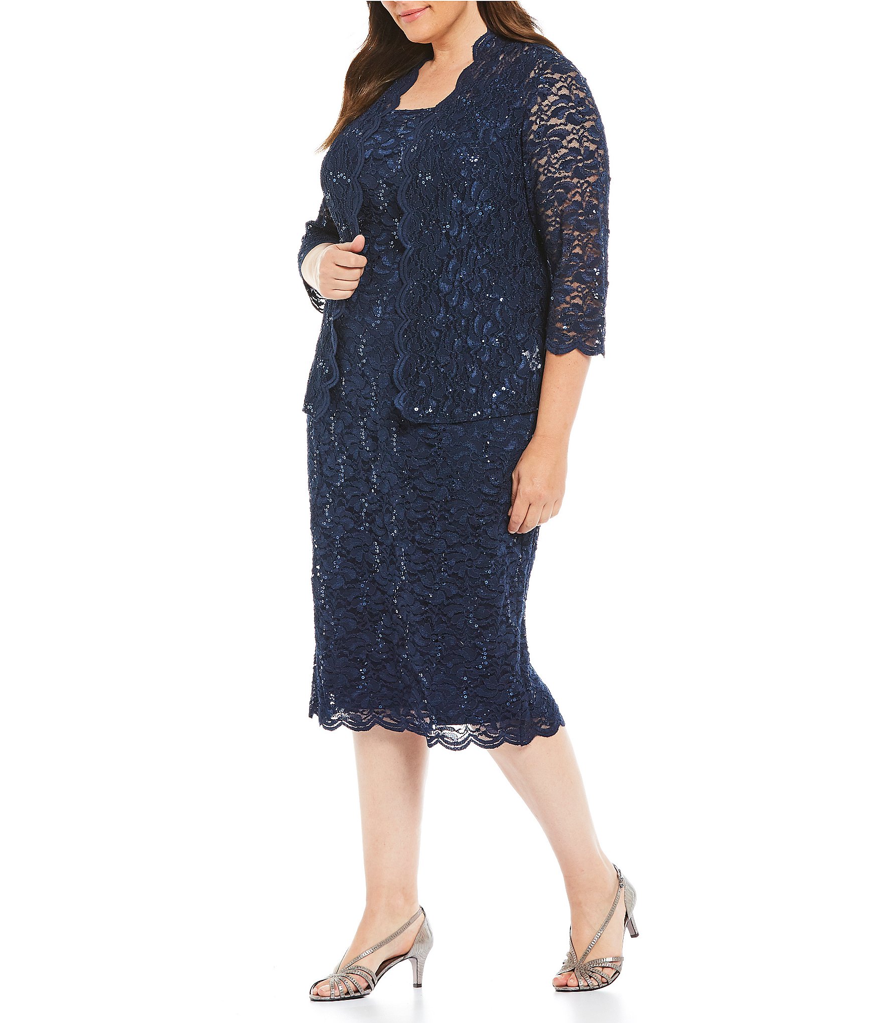 Buy > plus size navy blue dress with sleeves > in stock