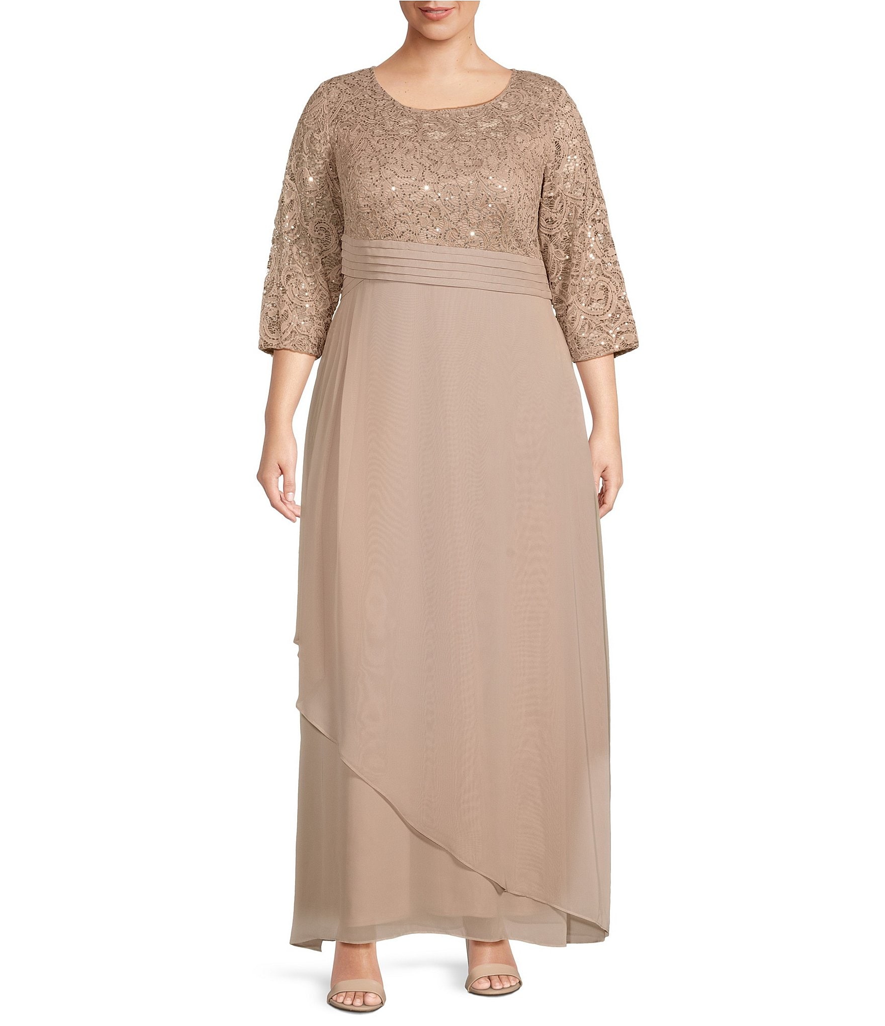Alex Evenings Plus Size Scattered Sequin Chiffon Skirted Dress | Chiffon  skirt, Dress skirt, Dress