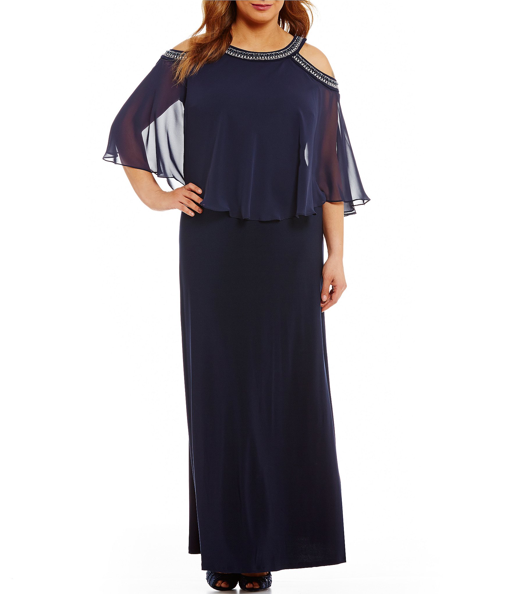 plus size navy blue and yellow dress