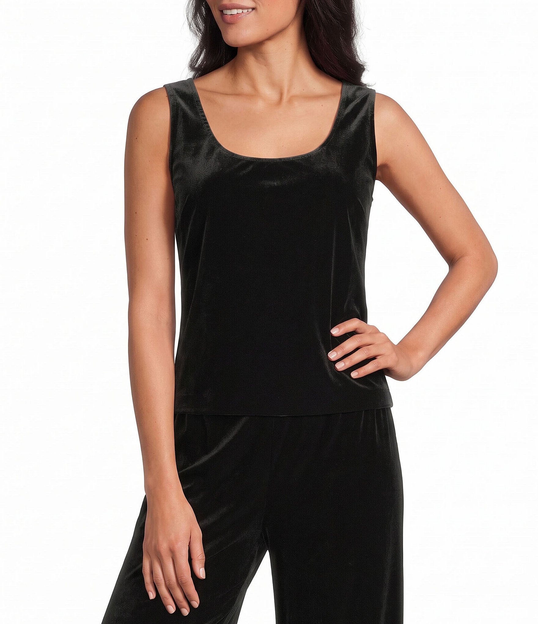 Alex Evenings Satin Collar Velvet 2 Piece Twinset