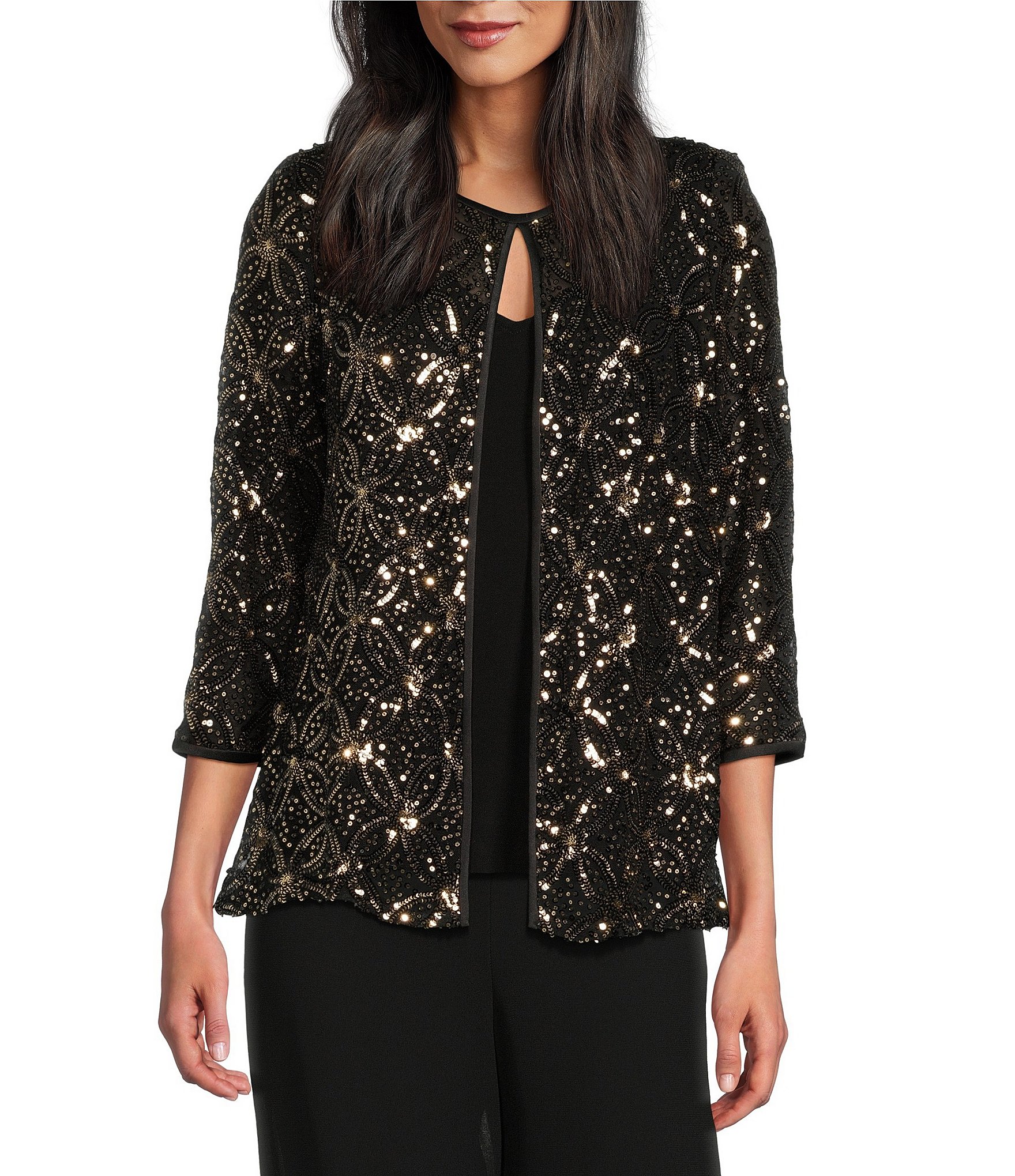 ジャケット TWINSET SEQUINS JACKET Jacket with sequins and pearls Woman, Silver | TWINSET Milano