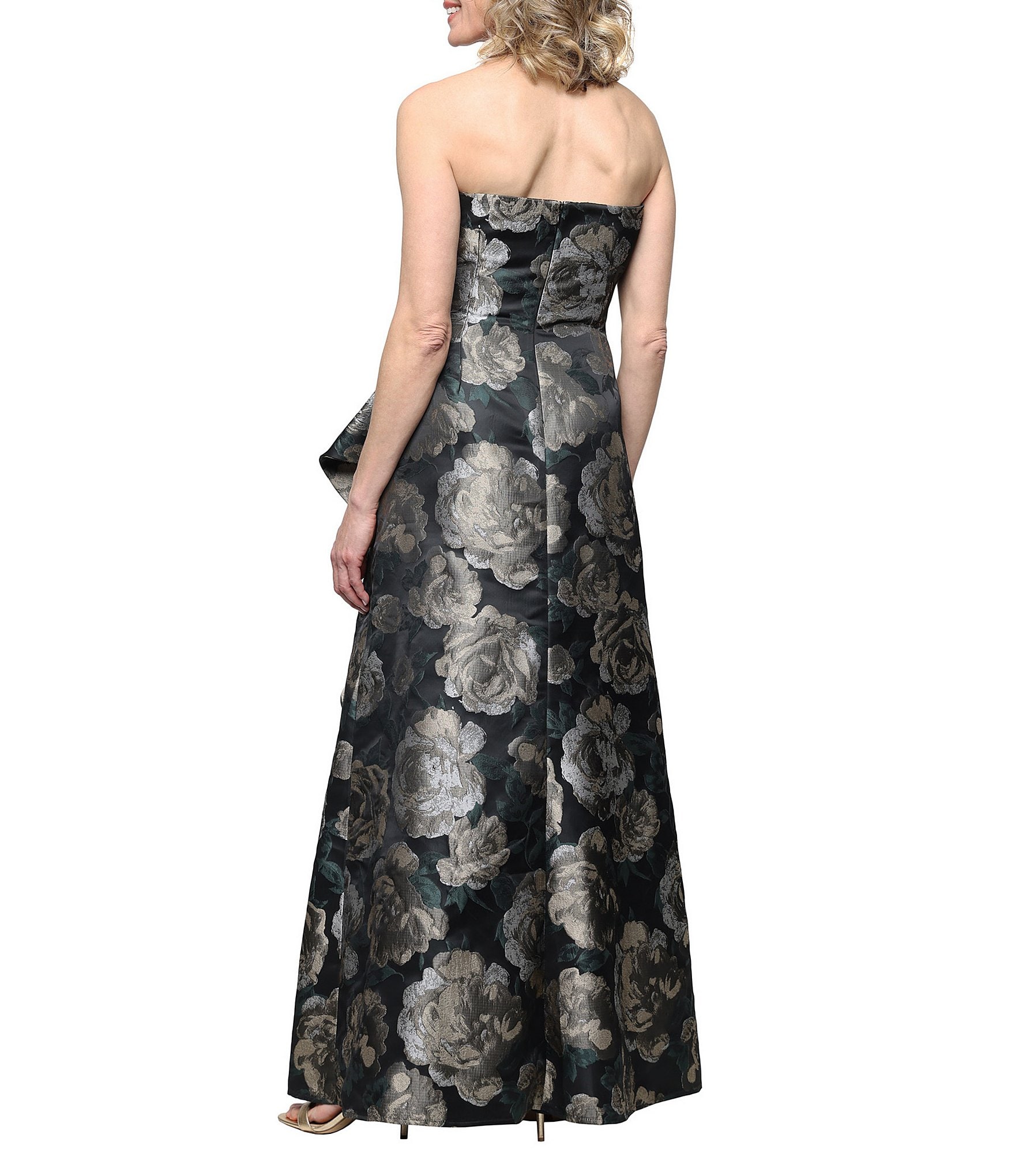 Alex Evenings Strapless Jacquard Gown