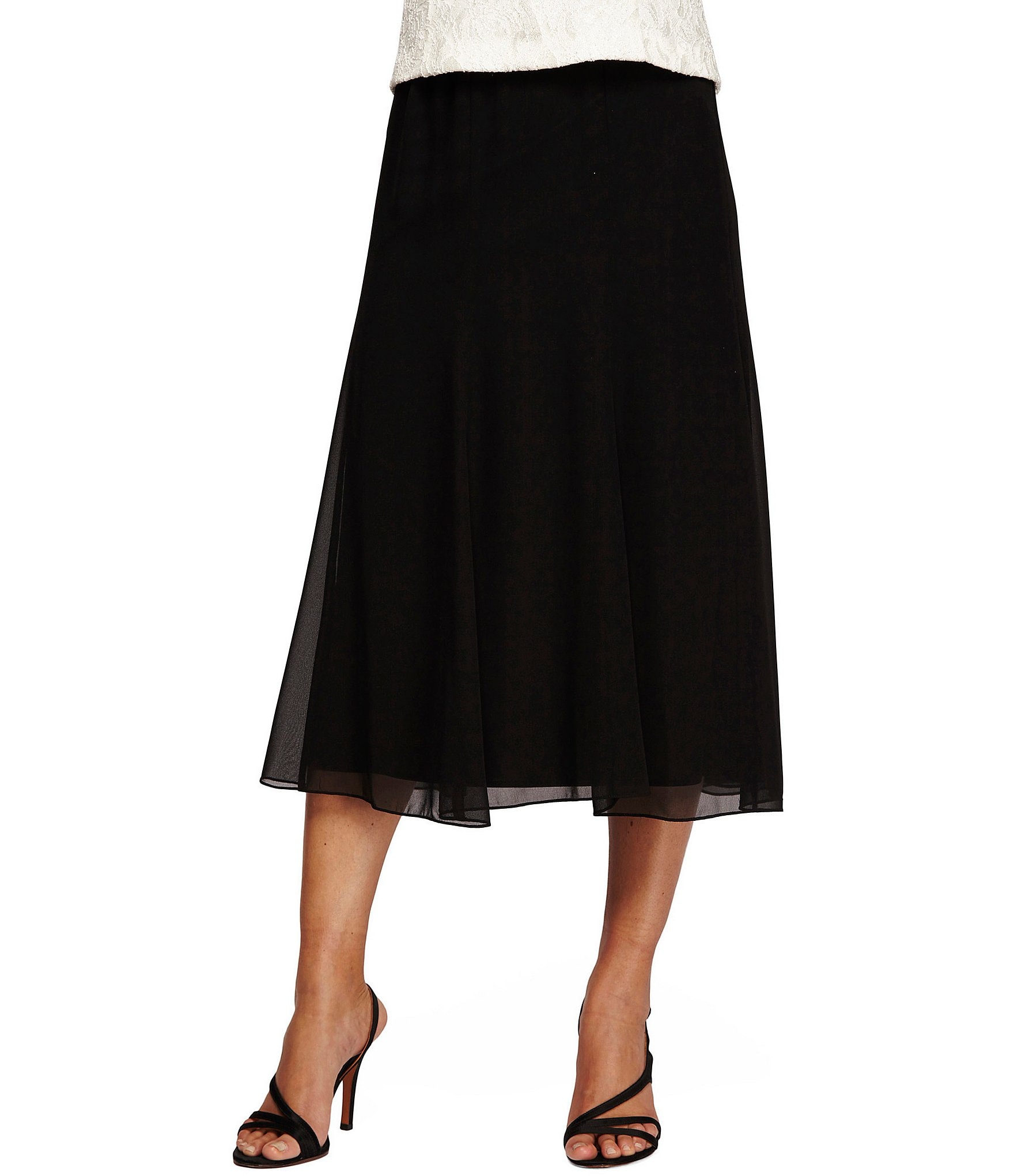 Alex Evenings Chiffon A Line Midi Skirt Dillard s