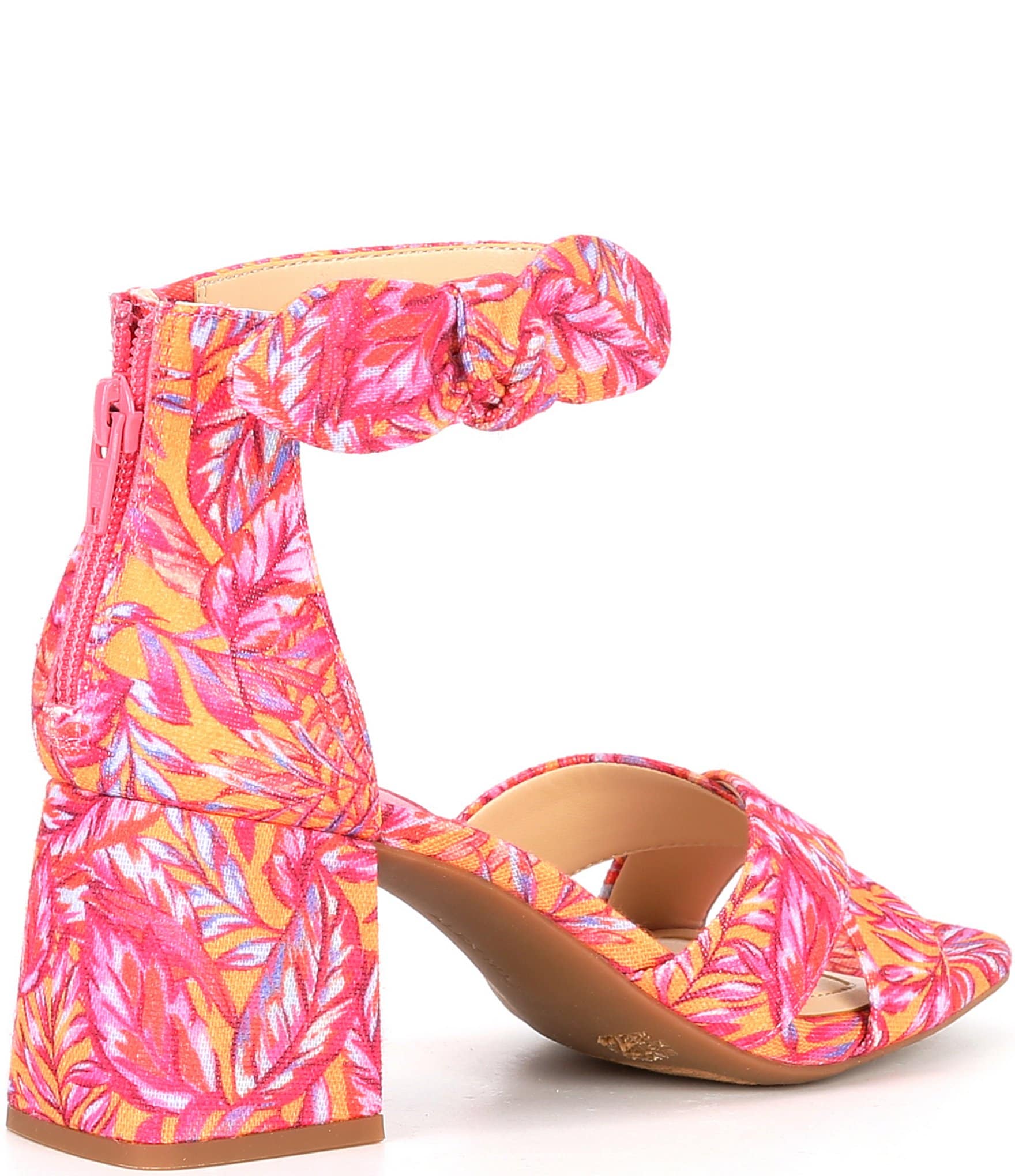 Alex Marie Adeline Printed Bow Block Heel Sandals