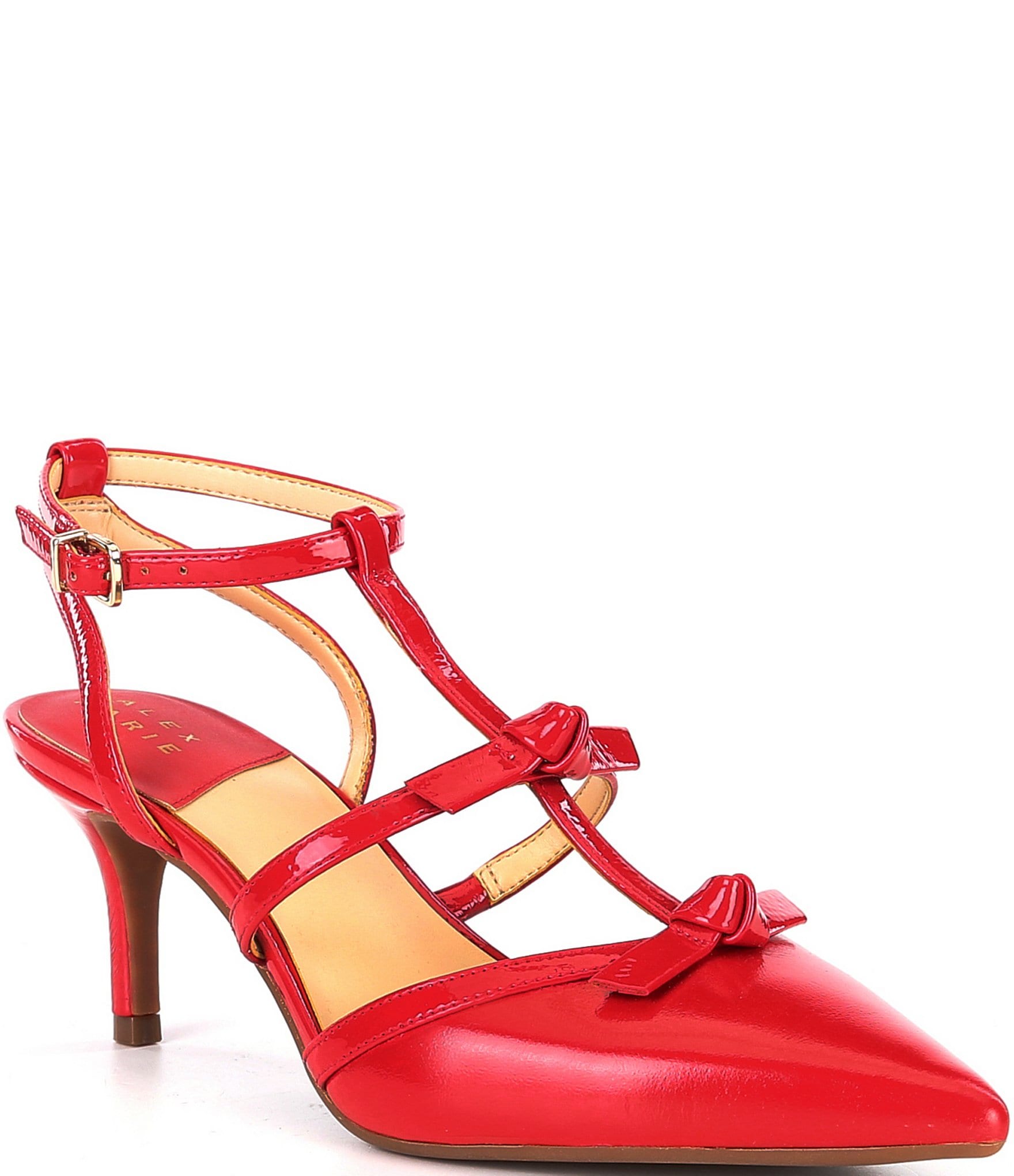 Alex Marie Ainsley Patent T-Strap Bow Pumps | Dillard's