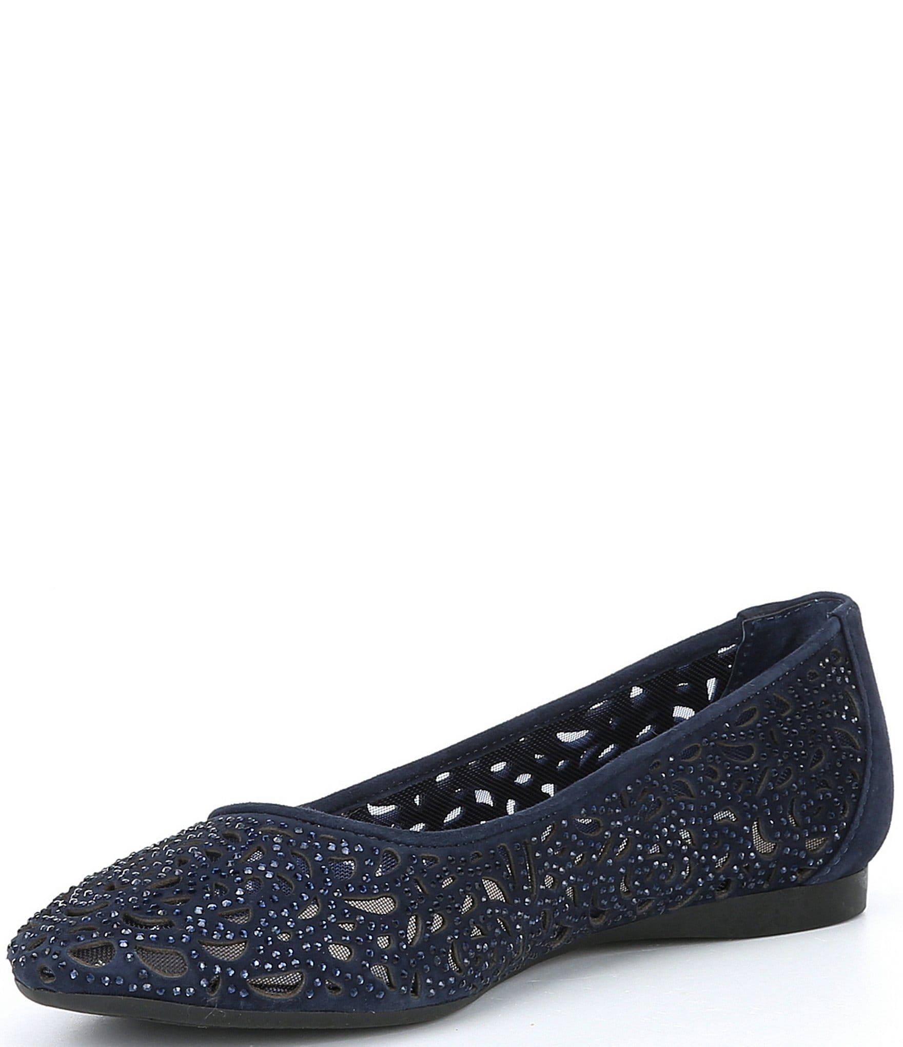 Alex Marie Altana Suede Laser-Cut Rhinestone Flats