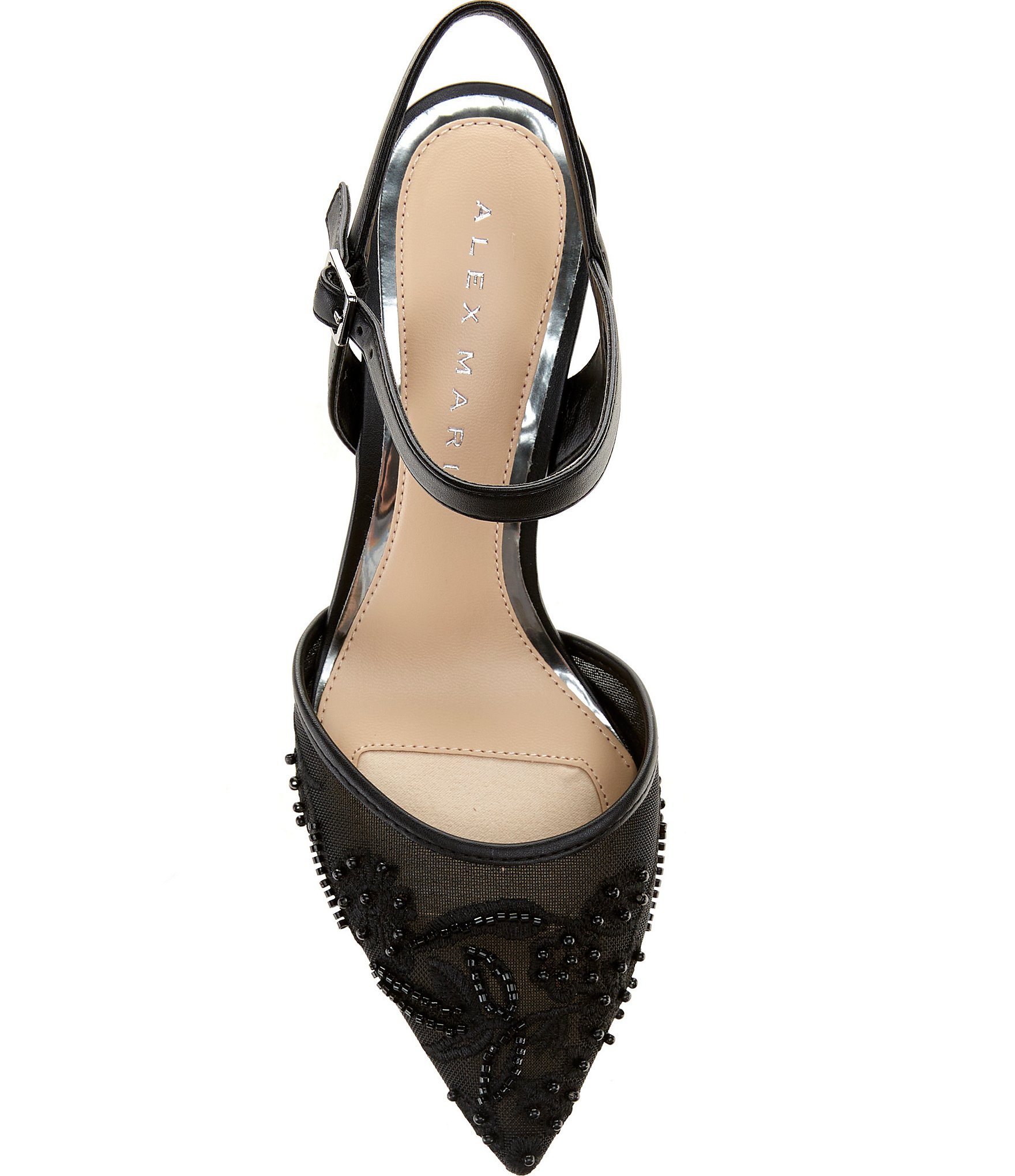 Alex Marie Alyssa Embroidered Mesh Slingback Pumps