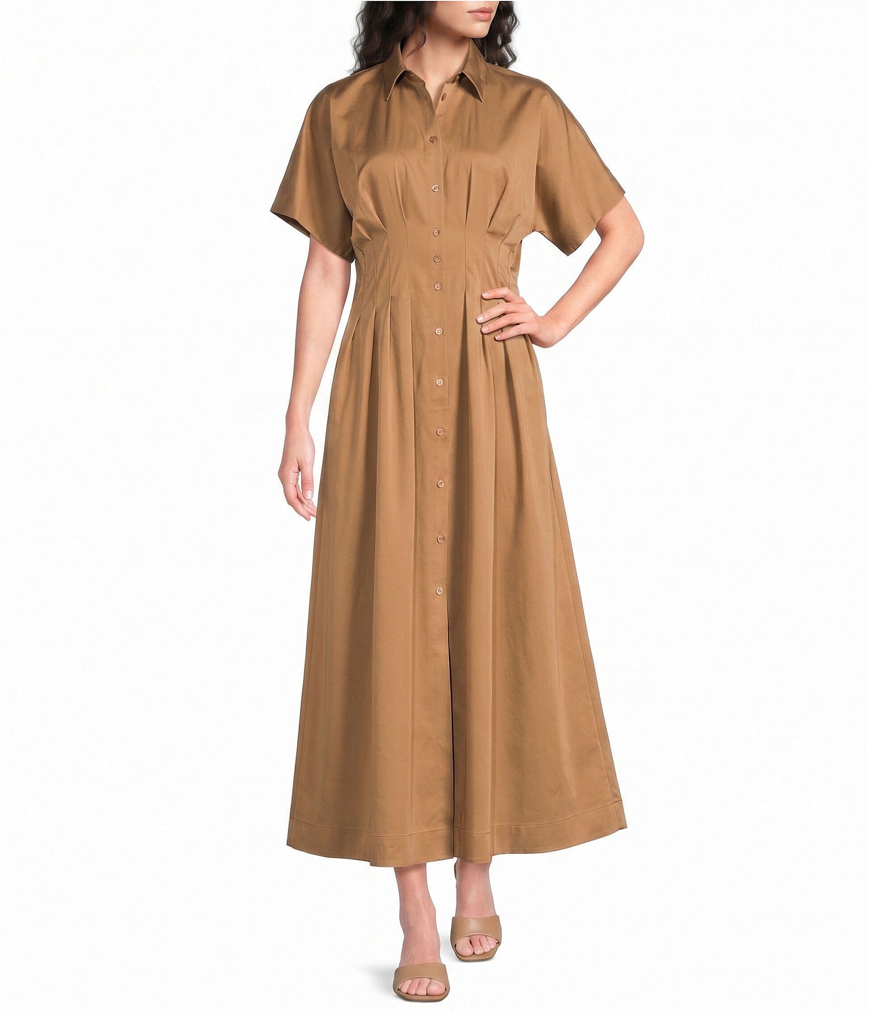 Alex Marie Amber Stretch Collared Short Sleeve Dress