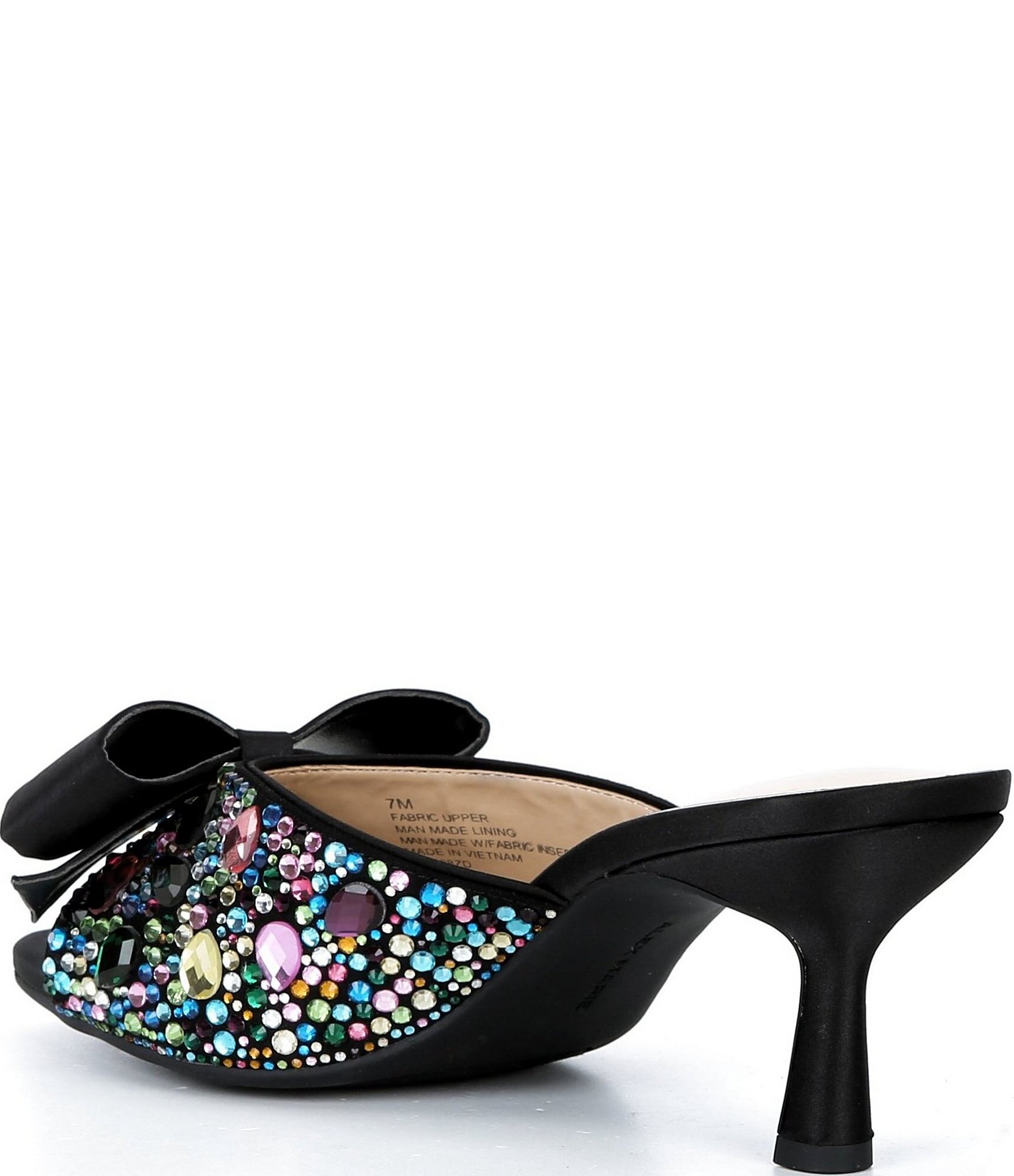 Alex Marie Bridget Three Multi Jewel Embellished Bow Slide Sandals